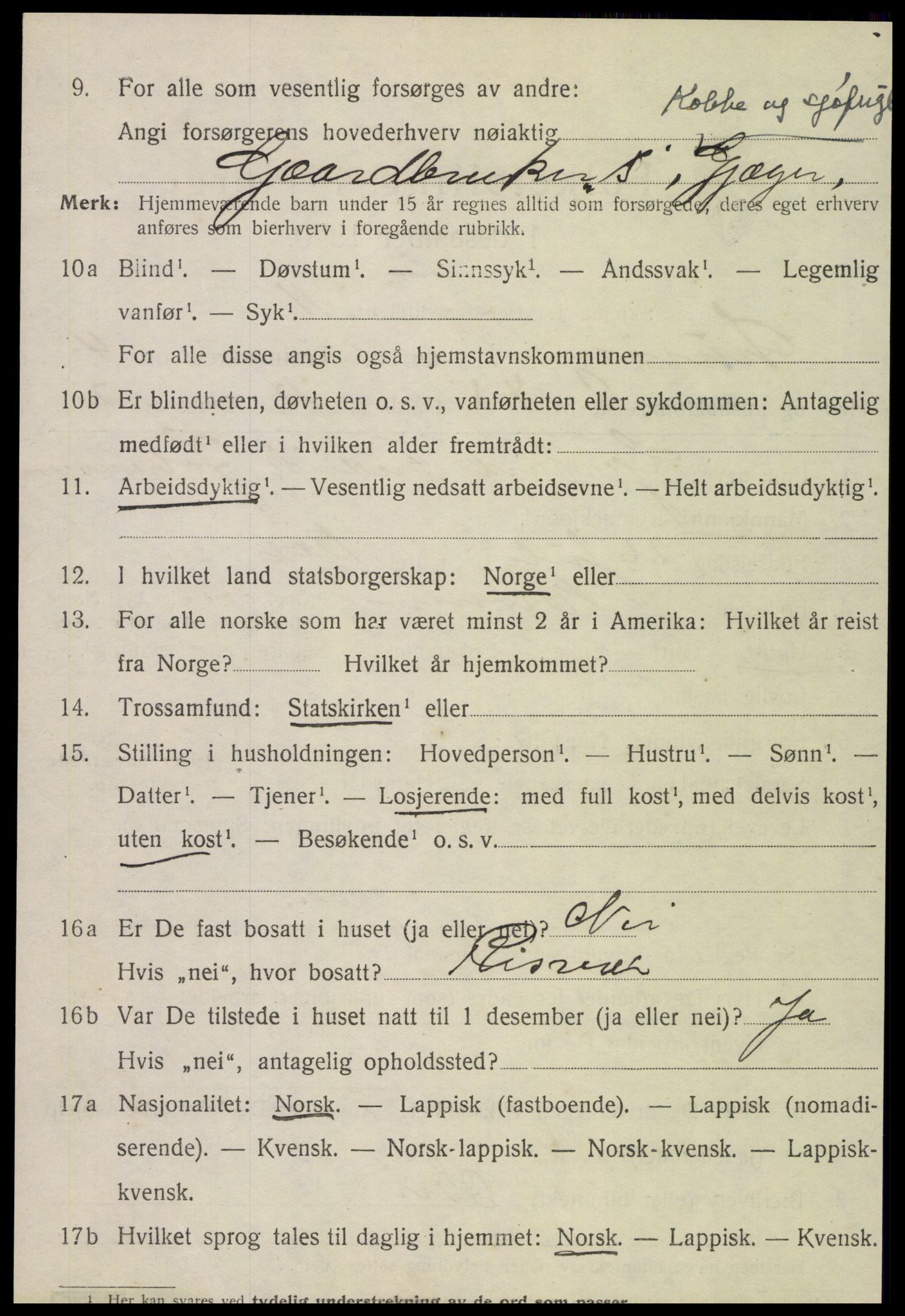 SAT, 1920 census for Lurøy, 1920, p. 2608