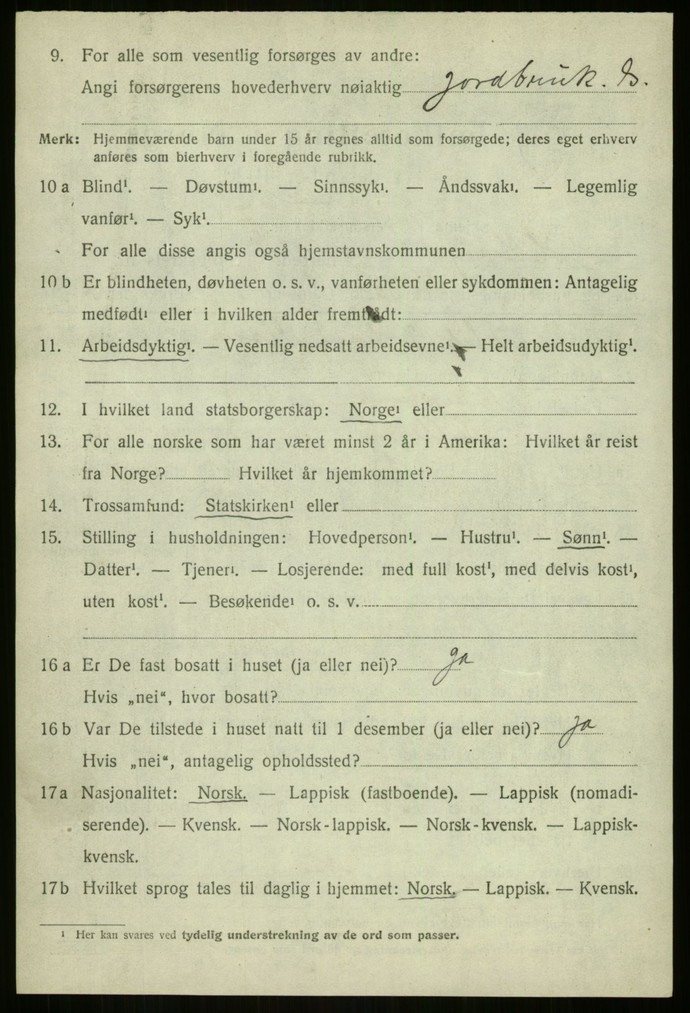 SATØ, 1920 census for Hillesøy, 1920, p. 1080