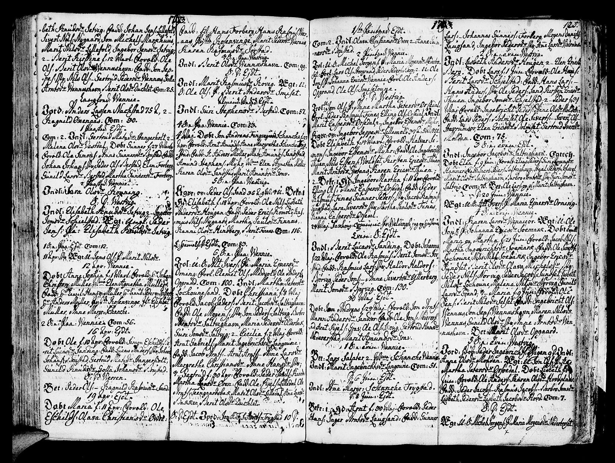 Ministerialprotokoller, klokkerbøker og fødselsregistre - Nord-Trøndelag, SAT/A-1458/722/L0216: Parish register (official) no. 722A03, 1756-1816, p. 125