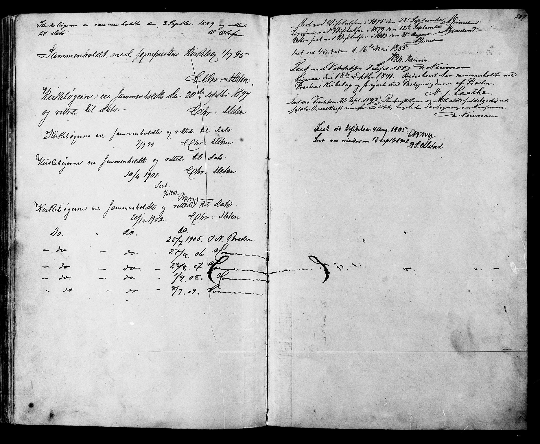 Ministerialprotokoller, klokkerbøker og fødselsregistre - Sør-Trøndelag, SAT/A-1456/612/L0387: Parish register (copy) no. 612C03, 1874-1908, p. 257