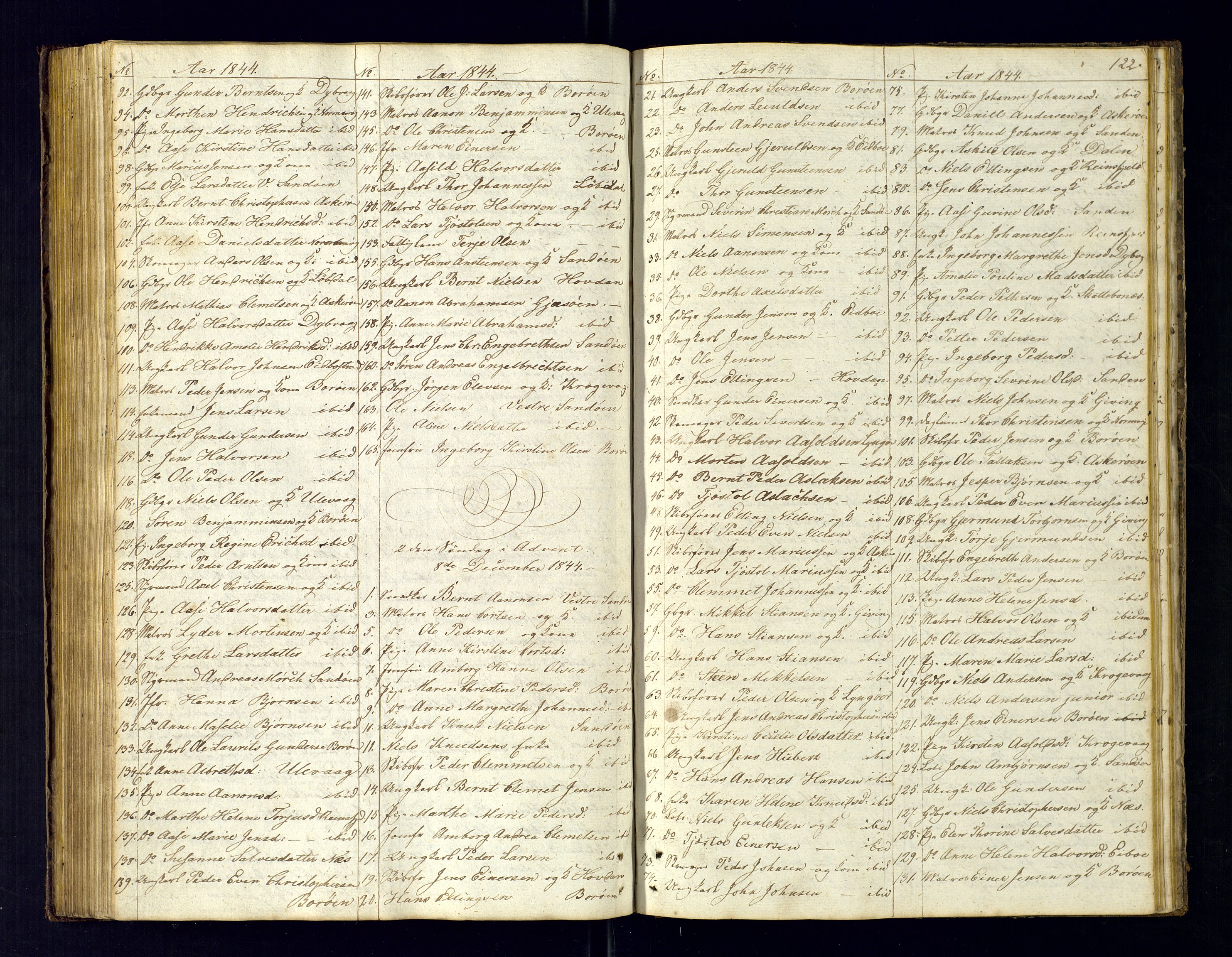 Dypvåg sokneprestkontor, SAK/1111-0007/F/Fc/Fca/L0002: Communicants register no. C-2, 1831-1848, p. 122