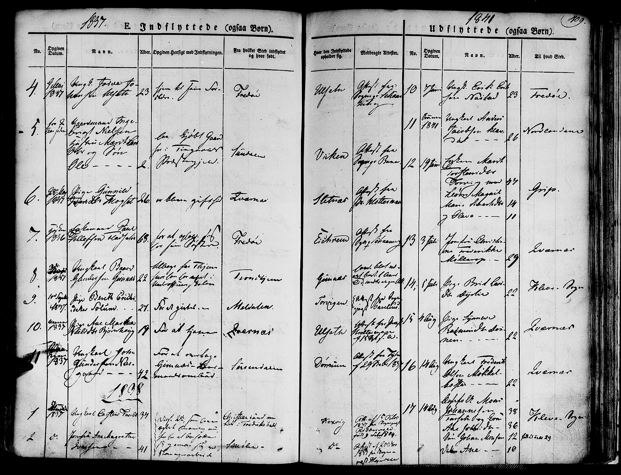 Ministerialprotokoller, klokkerbøker og fødselsregistre - Møre og Romsdal, AV/SAT-A-1454/586/L0983: Parish register (official) no. 586A09, 1829-1843, p. 409