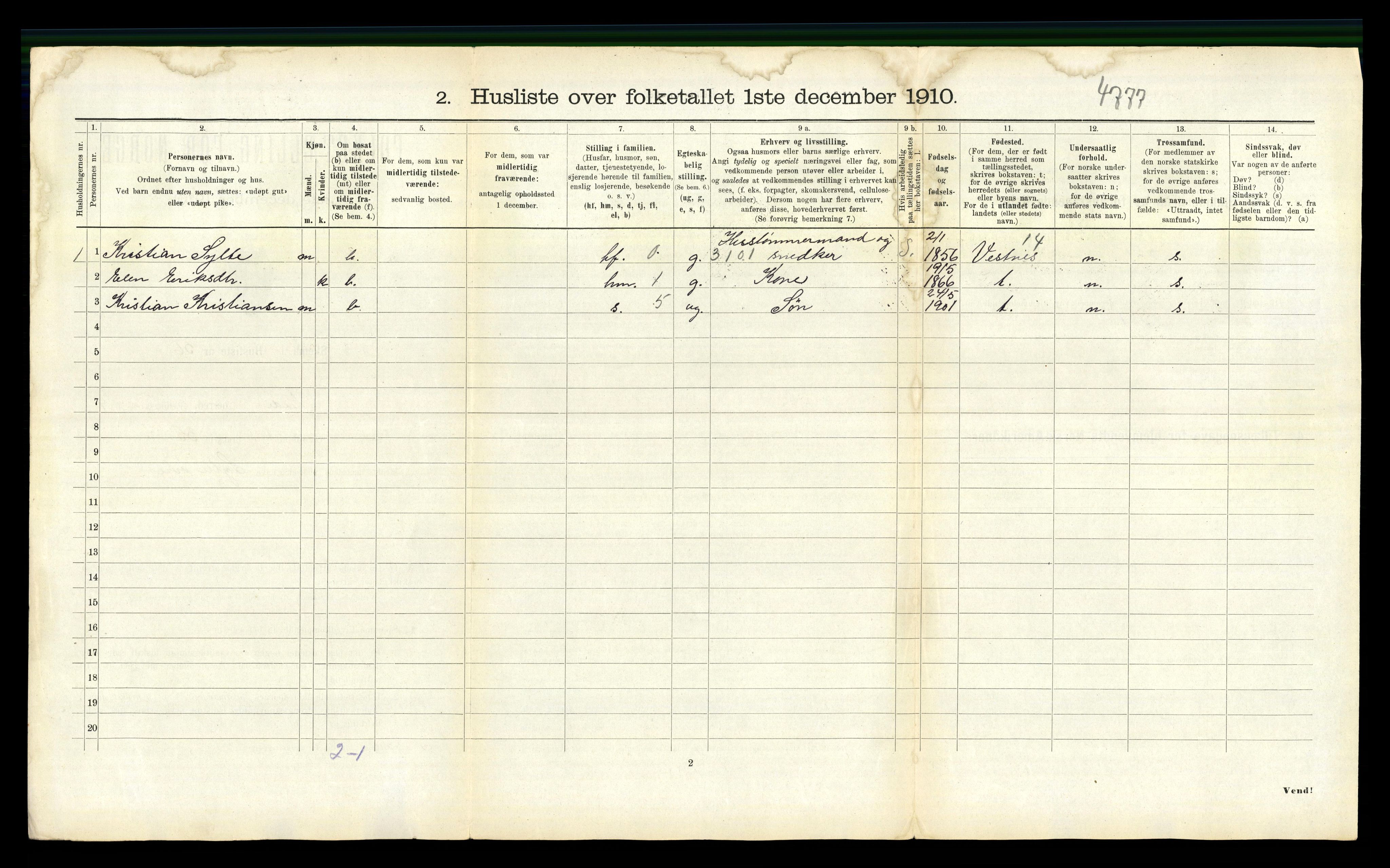 RA, 1910 census for Eide, 1910, p. 374