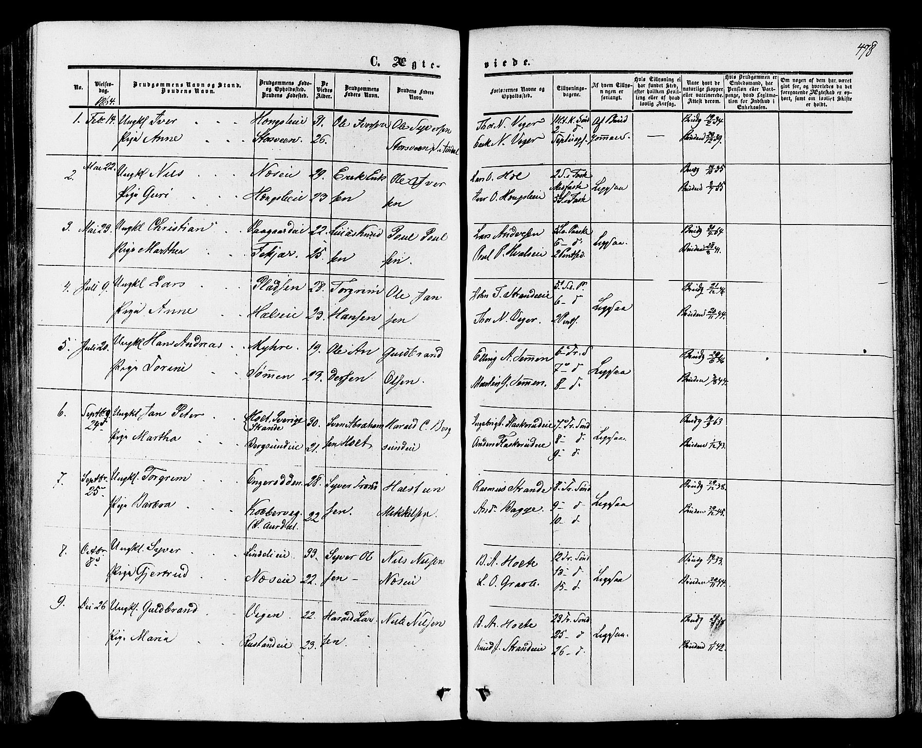 Ådal kirkebøker, SAKO/A-248/F/Fa/L0001: Parish register (official) no. I 1, 1857-1883, p. 478