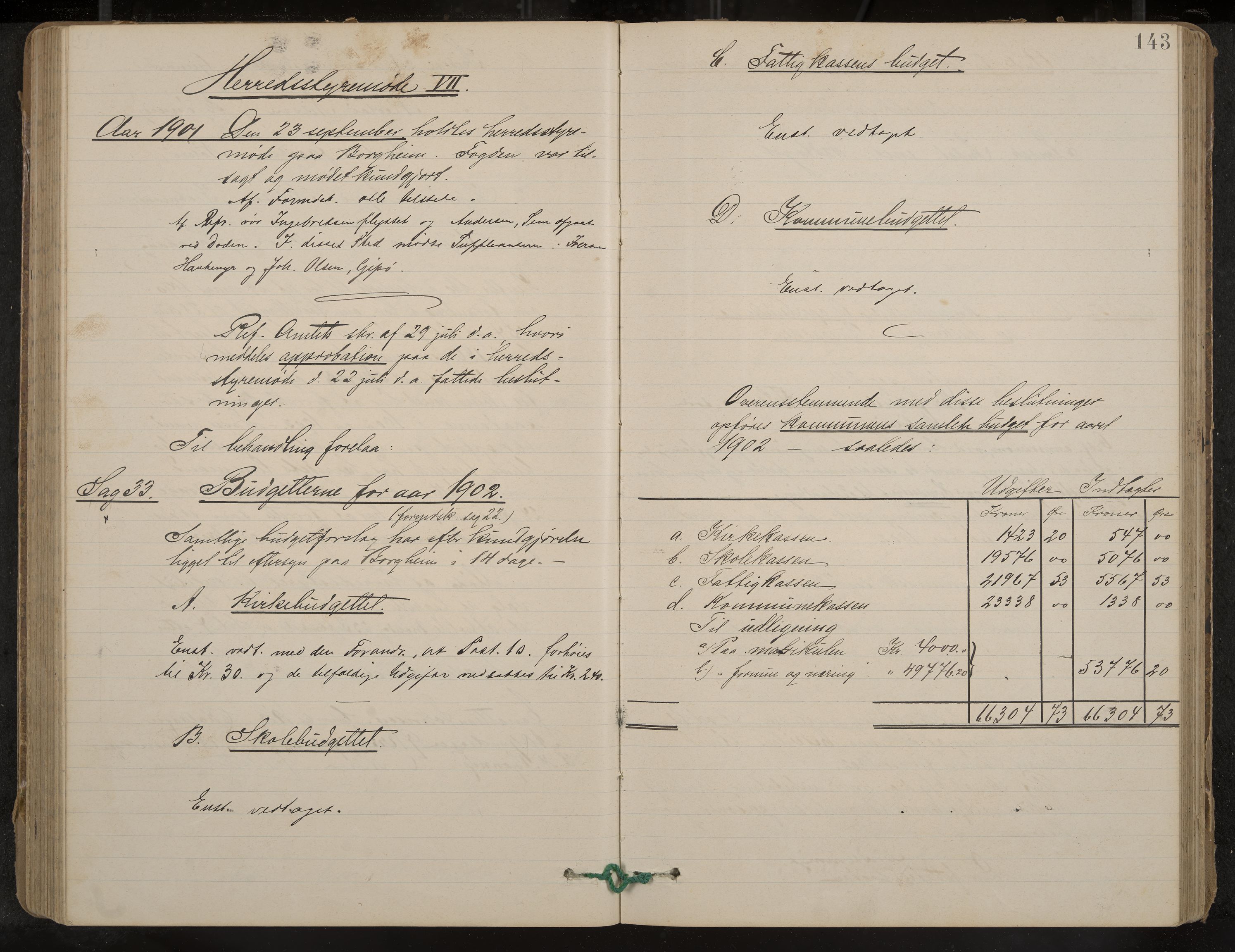 Nøtterøy formannskap og sentraladministrasjon, IKAK/0722021-1/A/Aa/L0005: Møtebok med register, 1896-1905, p. 143