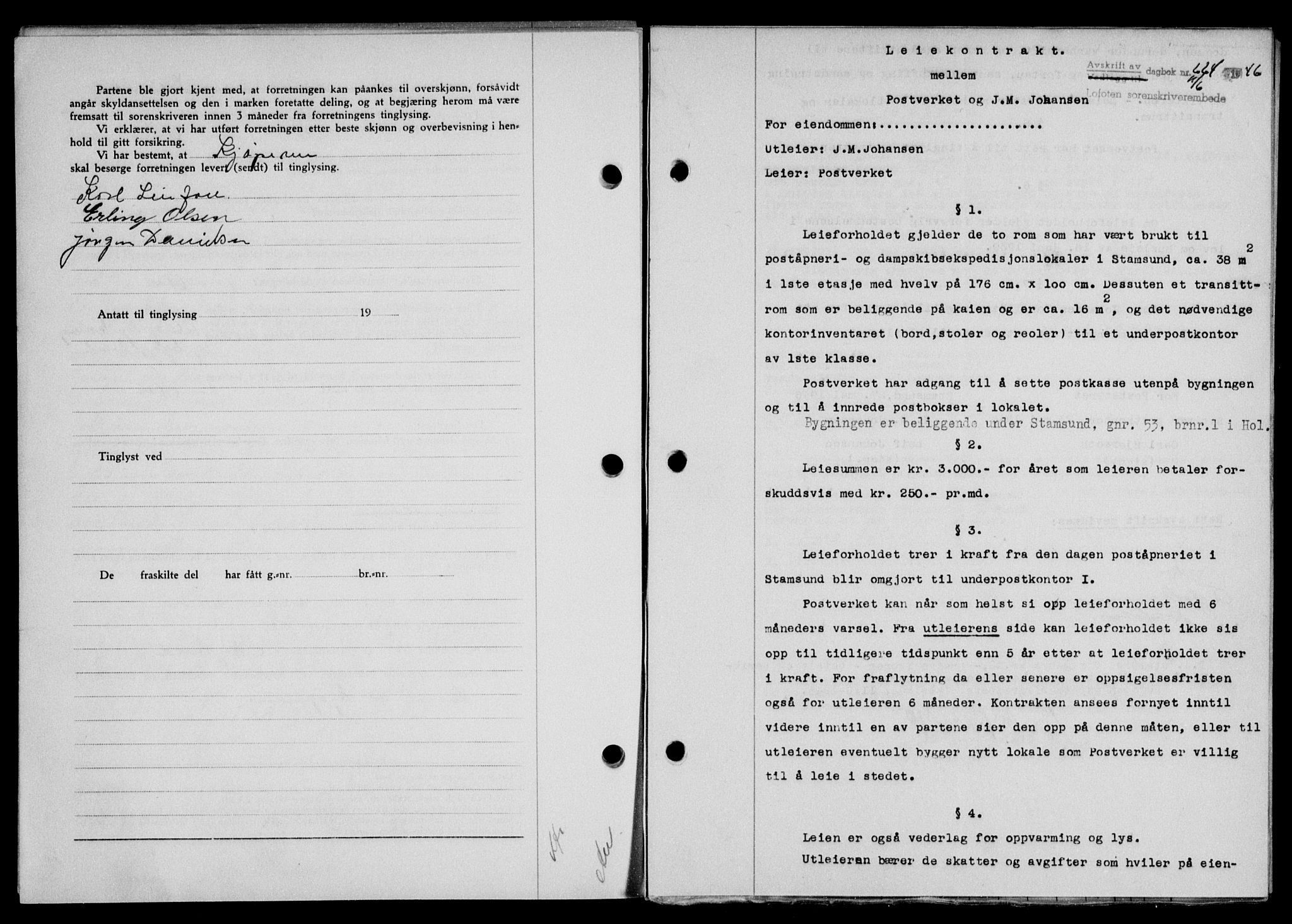 Lofoten sorenskriveri, SAT/A-0017/1/2/2C/L0014a: Mortgage book no. 14a, 1946-1946, Diary no: : 664/1946