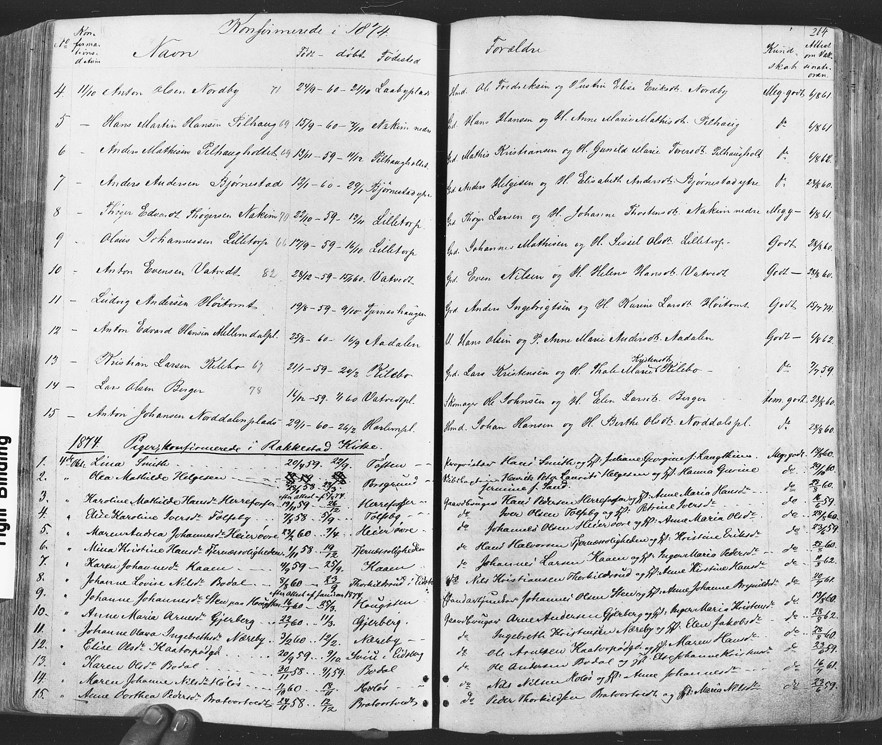 Rakkestad prestekontor Kirkebøker, AV/SAO-A-2008/F/Fa/L0011: Parish register (official) no. I 11, 1862-1877, p. 264