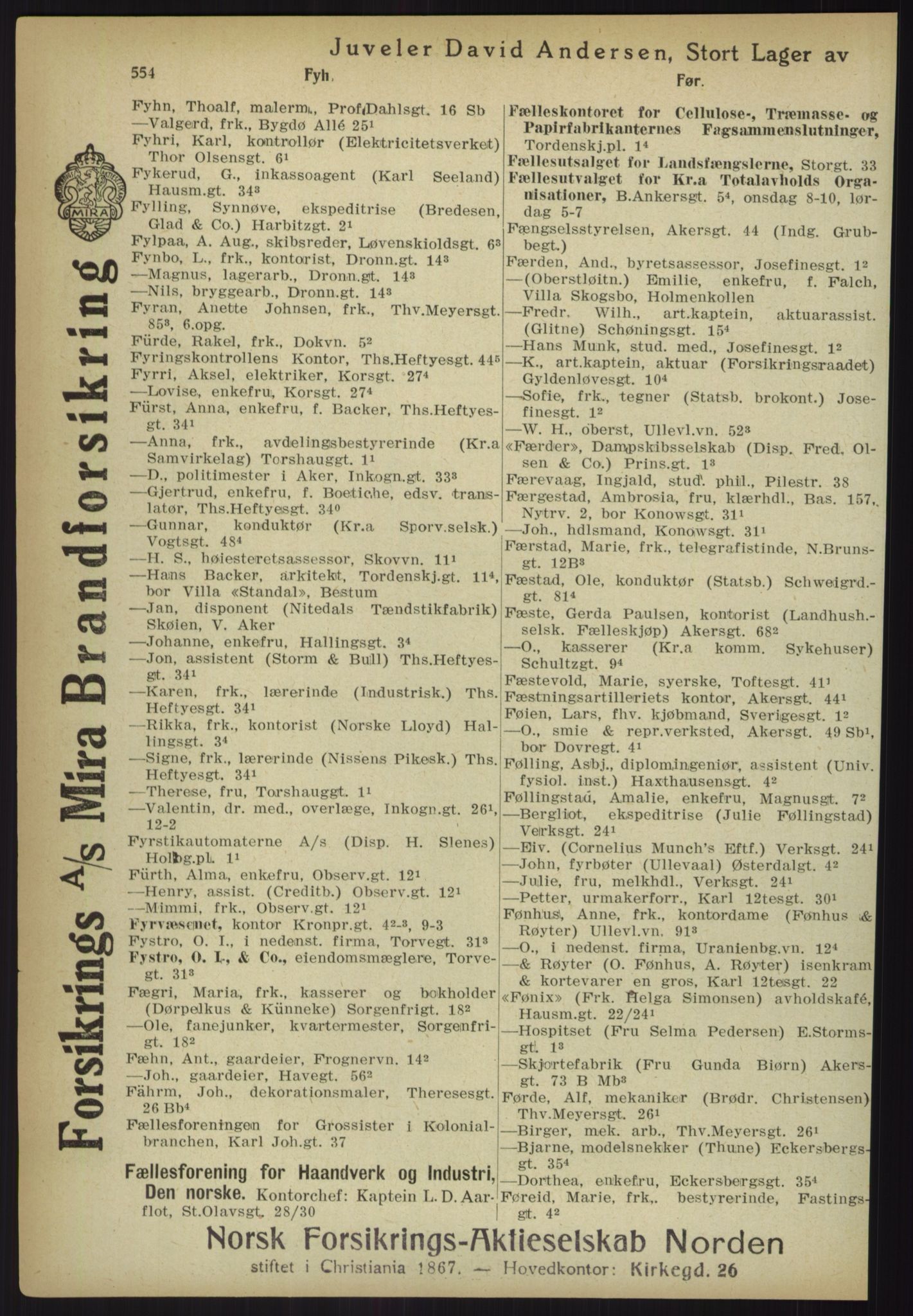Kristiania/Oslo adressebok, PUBL/-, 1918, p. 579