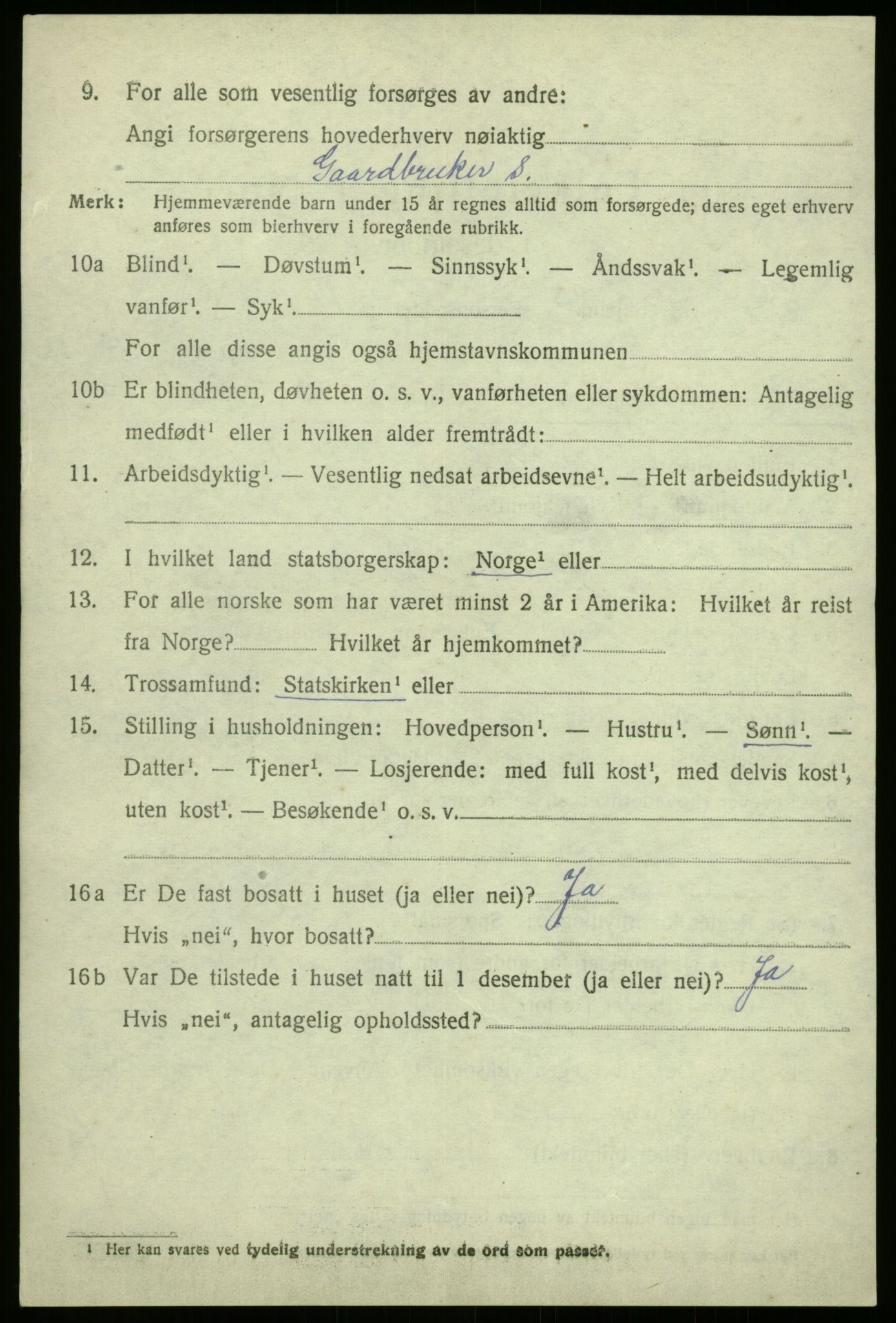 SAB, 1920 census for Sogndal, 1920, p. 6264