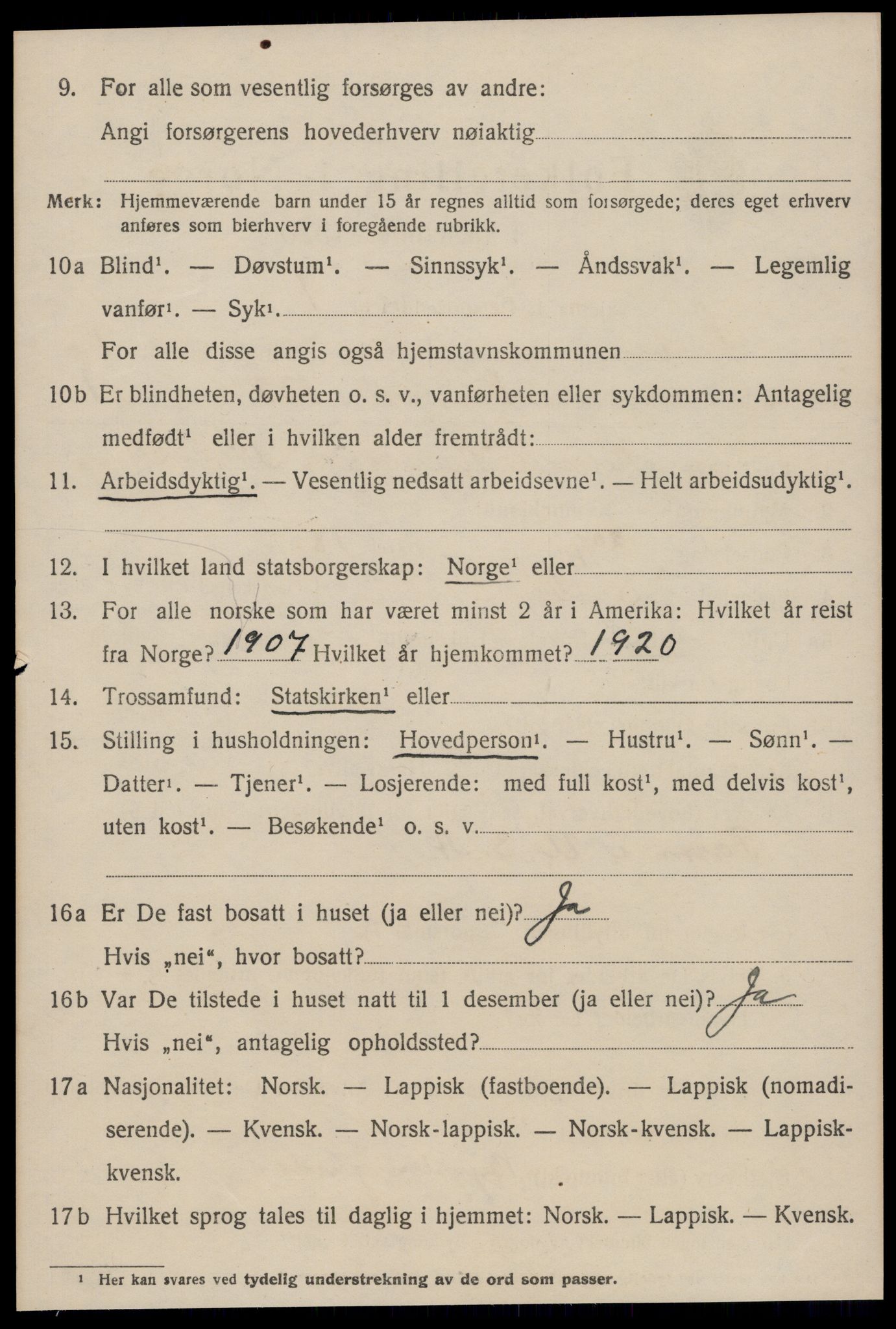 SAT, 1920 census for Selbu, 1920, p. 8881