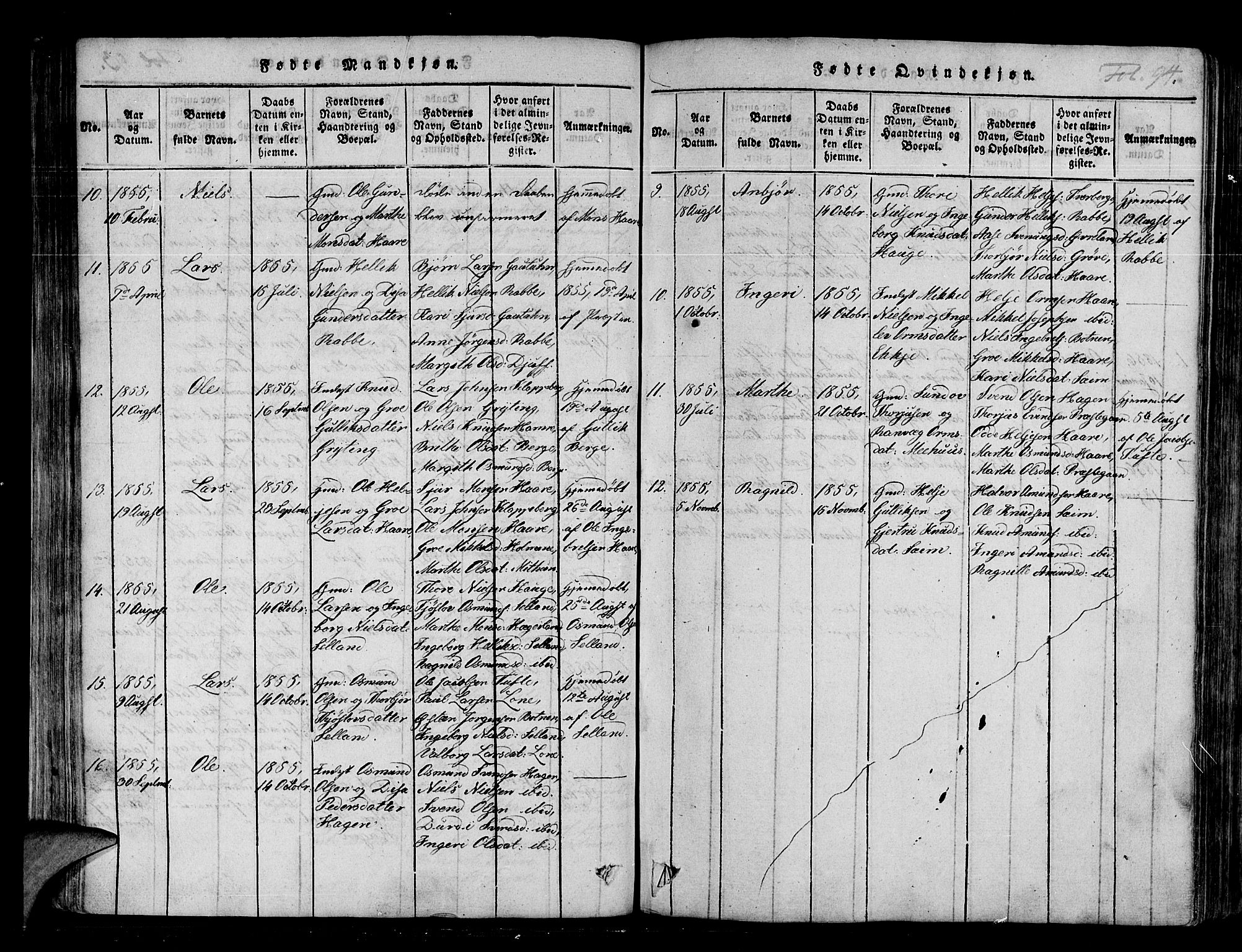 Røldal sokneprestembete, AV/SAB-A-100247: Parish register (official) no. A 2, 1817-1856, p. 94