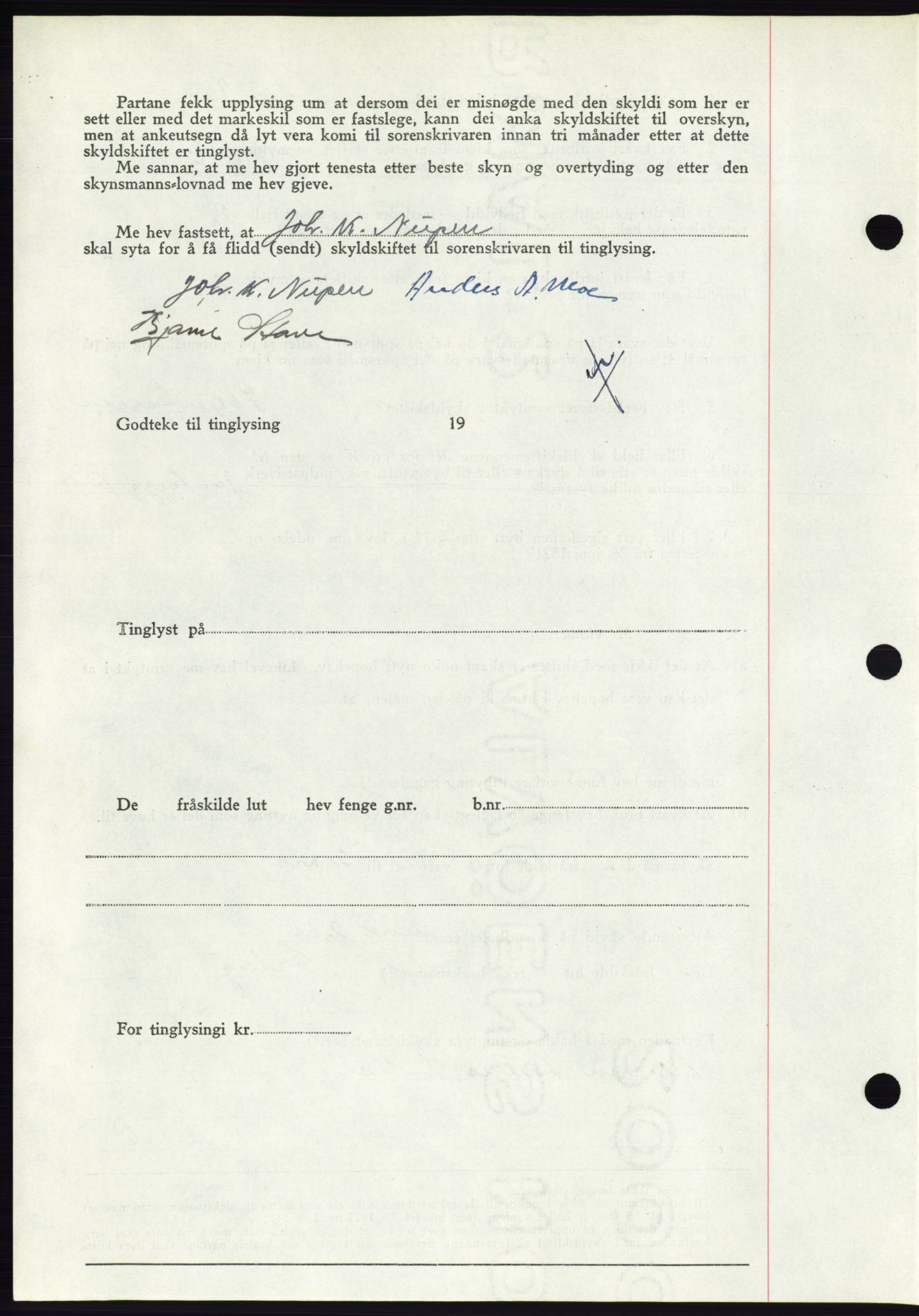 Søre Sunnmøre sorenskriveri, AV/SAT-A-4122/1/2/2C/L0081: Mortgage book no. 7A, 1947-1948, Diary no: : 1276/1947