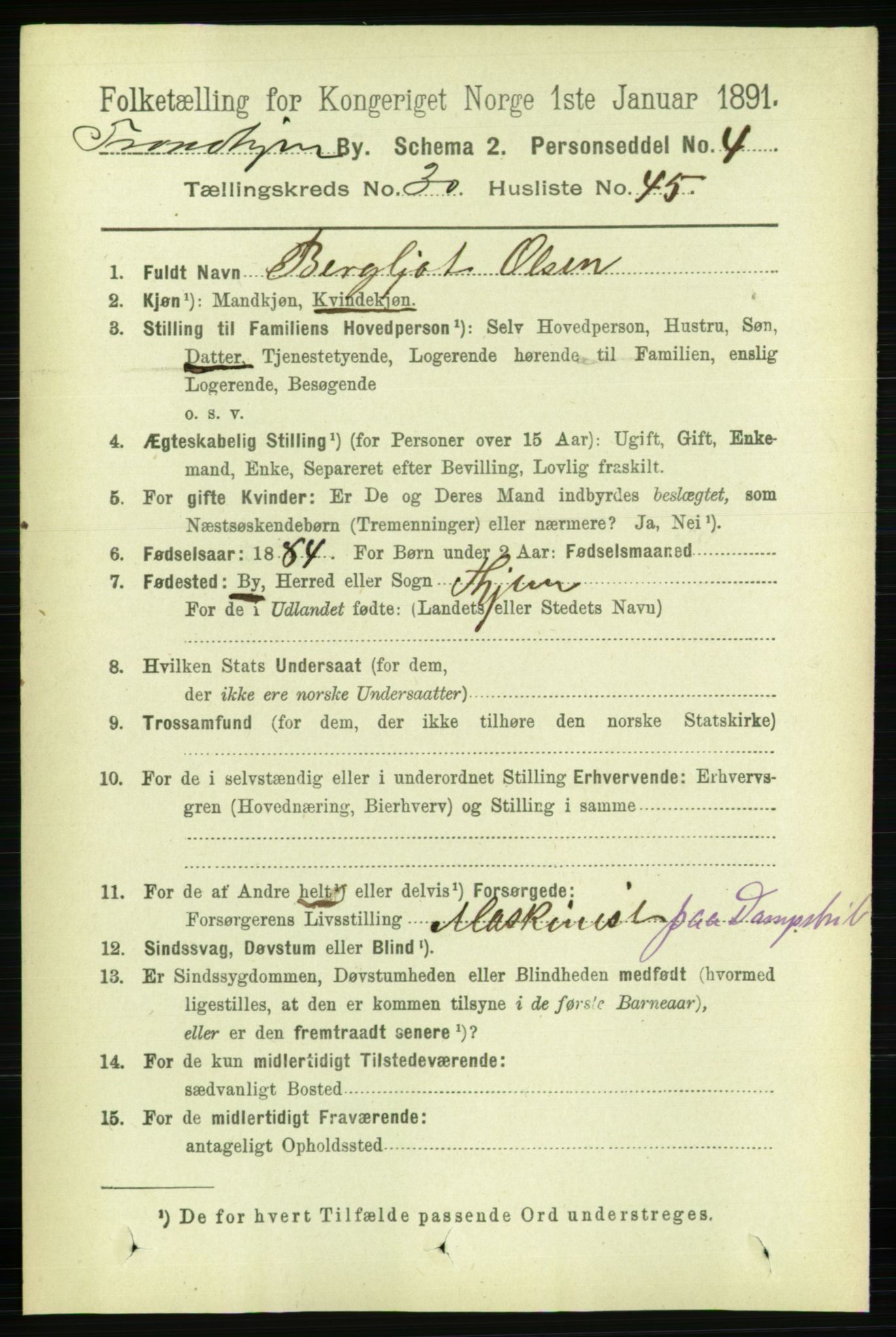 RA, 1891 census for 1601 Trondheim, 1891, p. 22927