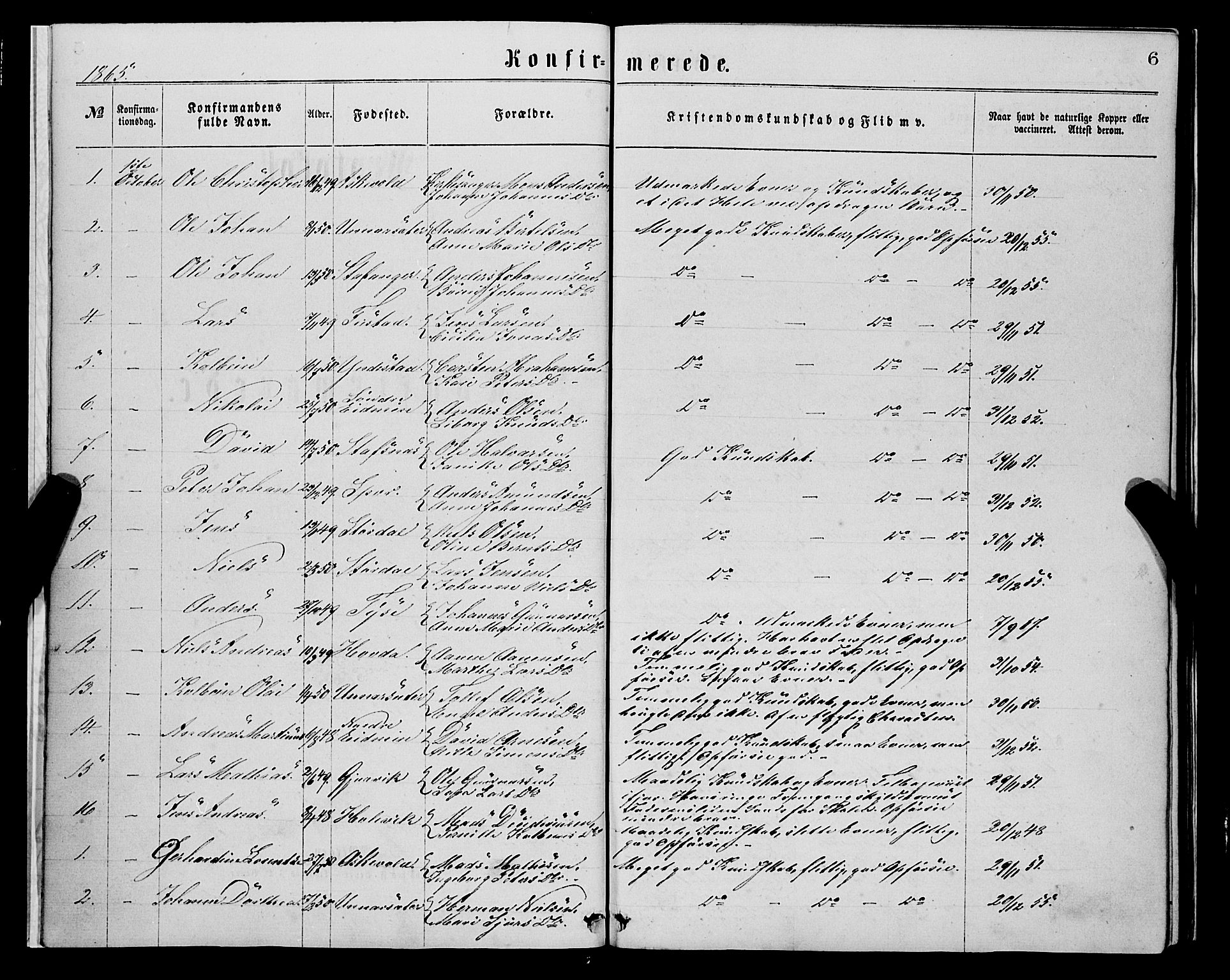 Askvoll sokneprestembete, AV/SAB-A-79501/H/Haa/Haaa/L0013: Parish register (official) no. A 13, 1865-1878, p. 6