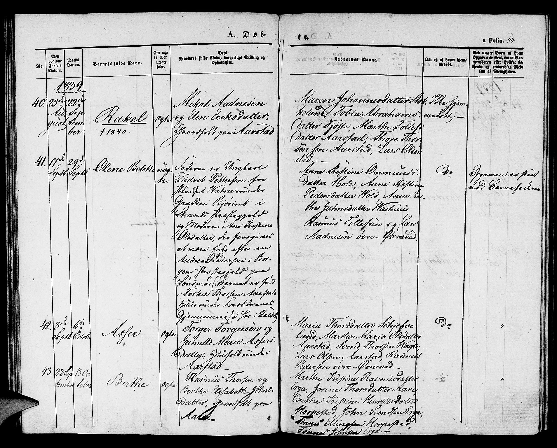 Klepp sokneprestkontor, AV/SAST-A-101803/001/3/30BA/L0003: Parish register (official) no. A 3, 1833-1842, p. 54