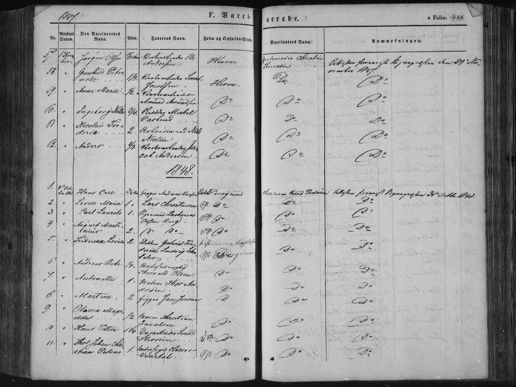 Porsgrunn kirkebøker , SAKO/A-104/F/Fa/L0006: Parish register (official) no. 6, 1841-1857, p. 488