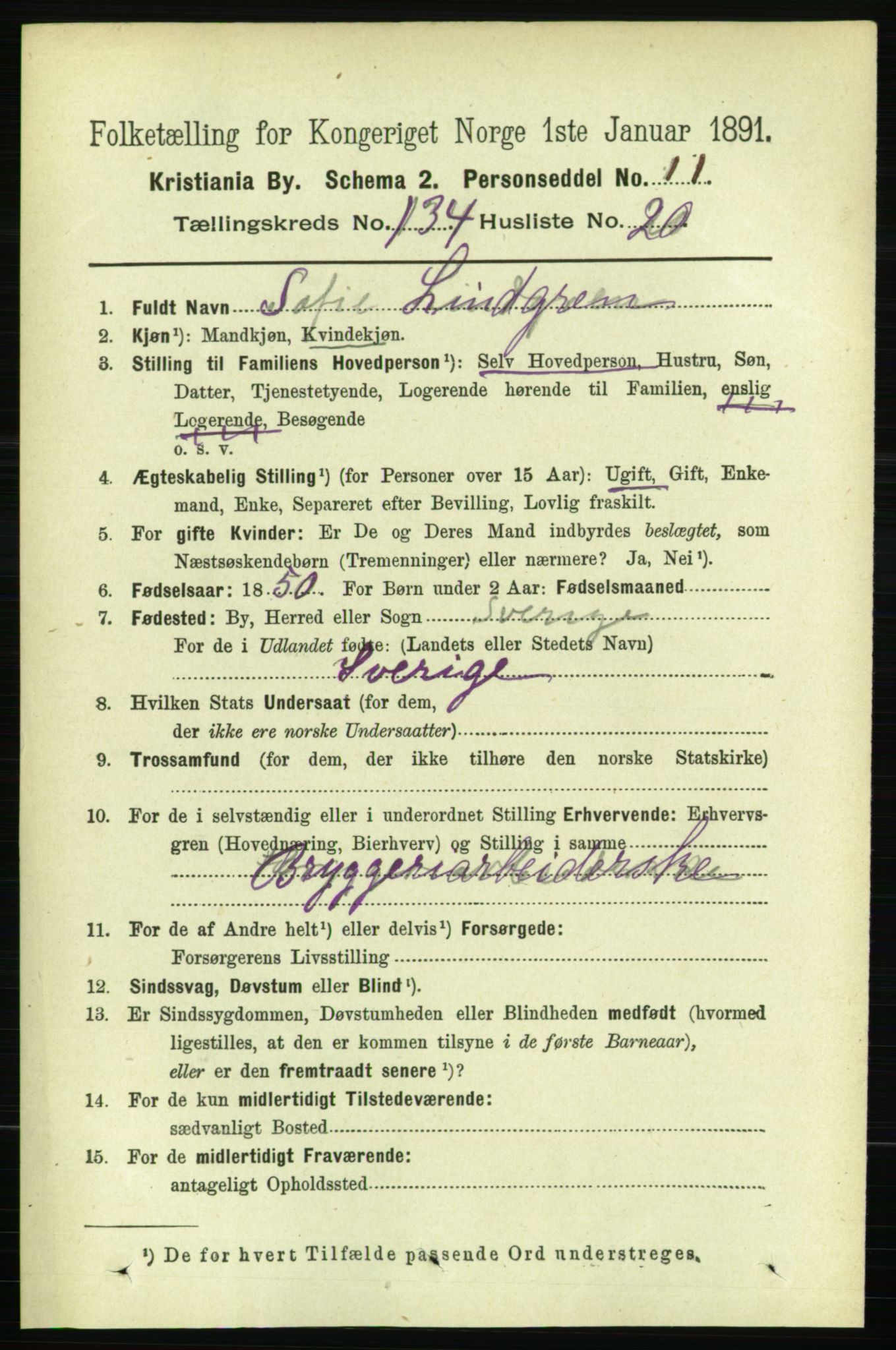 RA, 1891 census for 0301 Kristiania, 1891, p. 73963