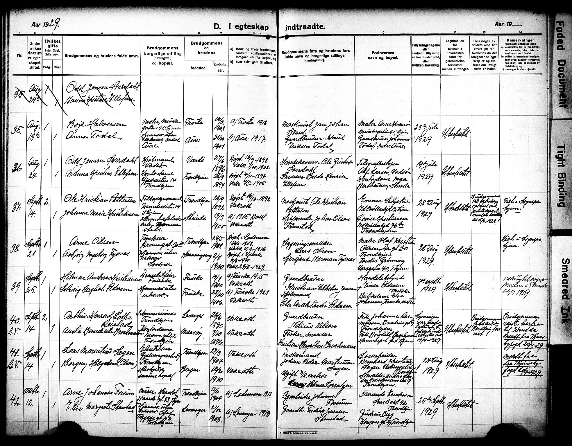 Ministerialprotokoller, klokkerbøker og fødselsregistre - Sør-Trøndelag, AV/SAT-A-1456/602/L0149: Parish register (copy) no. 602C17, 1919-1932, p. 75