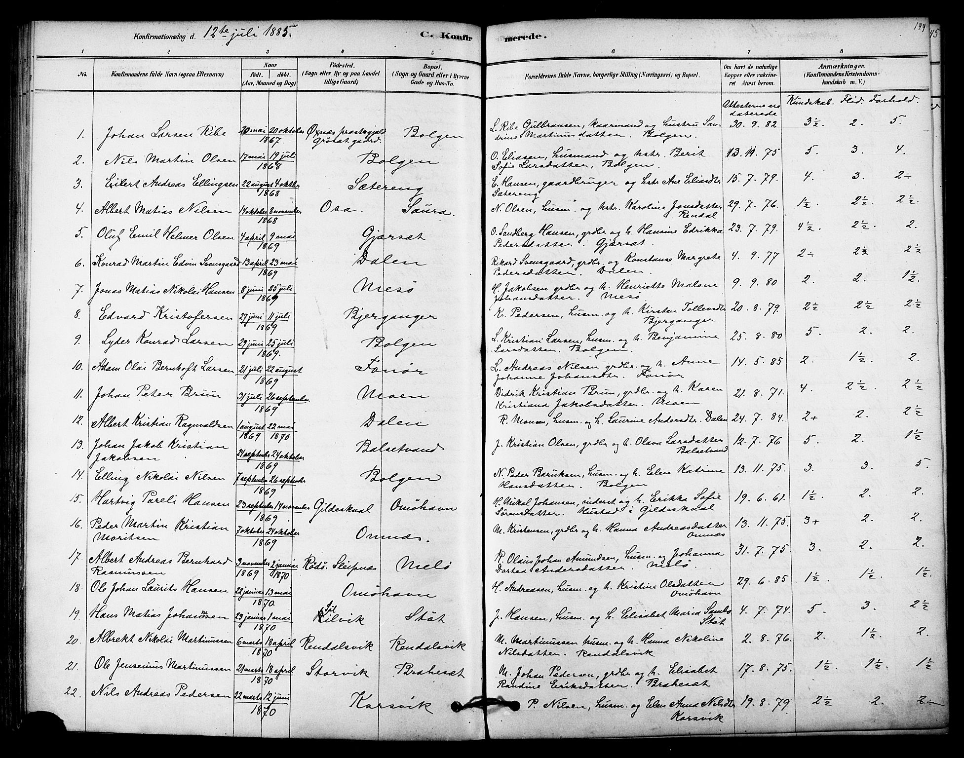 Ministerialprotokoller, klokkerbøker og fødselsregistre - Nordland, SAT/A-1459/843/L0626: Parish register (official) no. 843A01, 1878-1907, p. 144