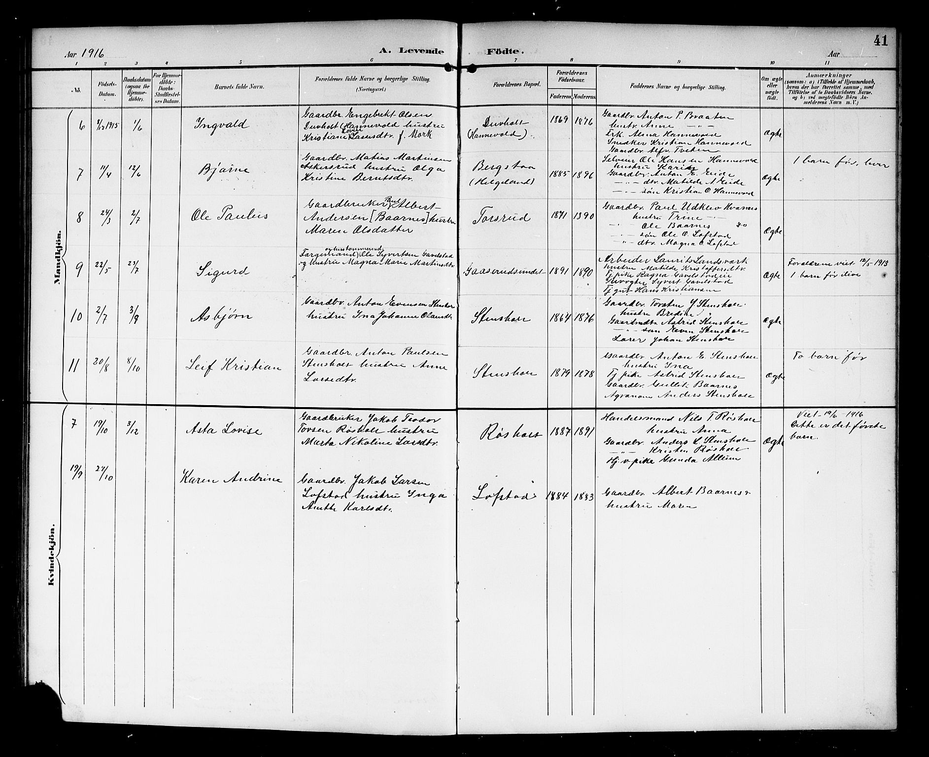 Lardal kirkebøker, AV/SAKO-A-350/G/Gc/L0002: Parish register (copy) no. III 2, 1894-1918, p. 41