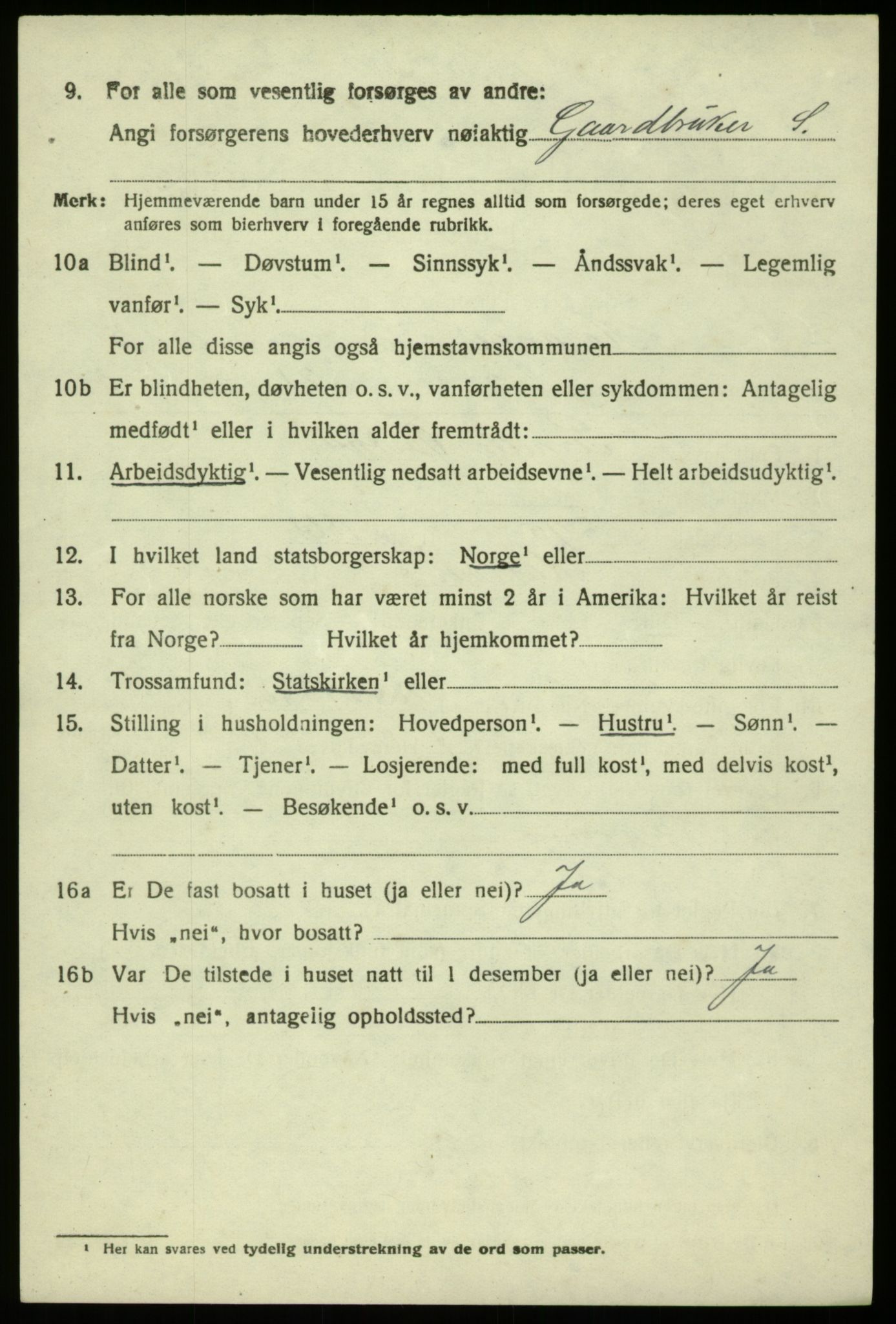 SAB, 1920 census for Hosanger, 1920, p. 2364