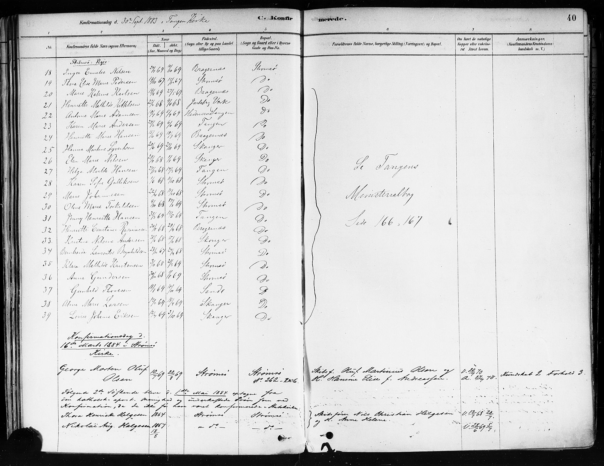 Strømsø kirkebøker, AV/SAKO-A-246/F/Fa/L0022: Parish register (official) no. I 22, 1879-1899, p. 40