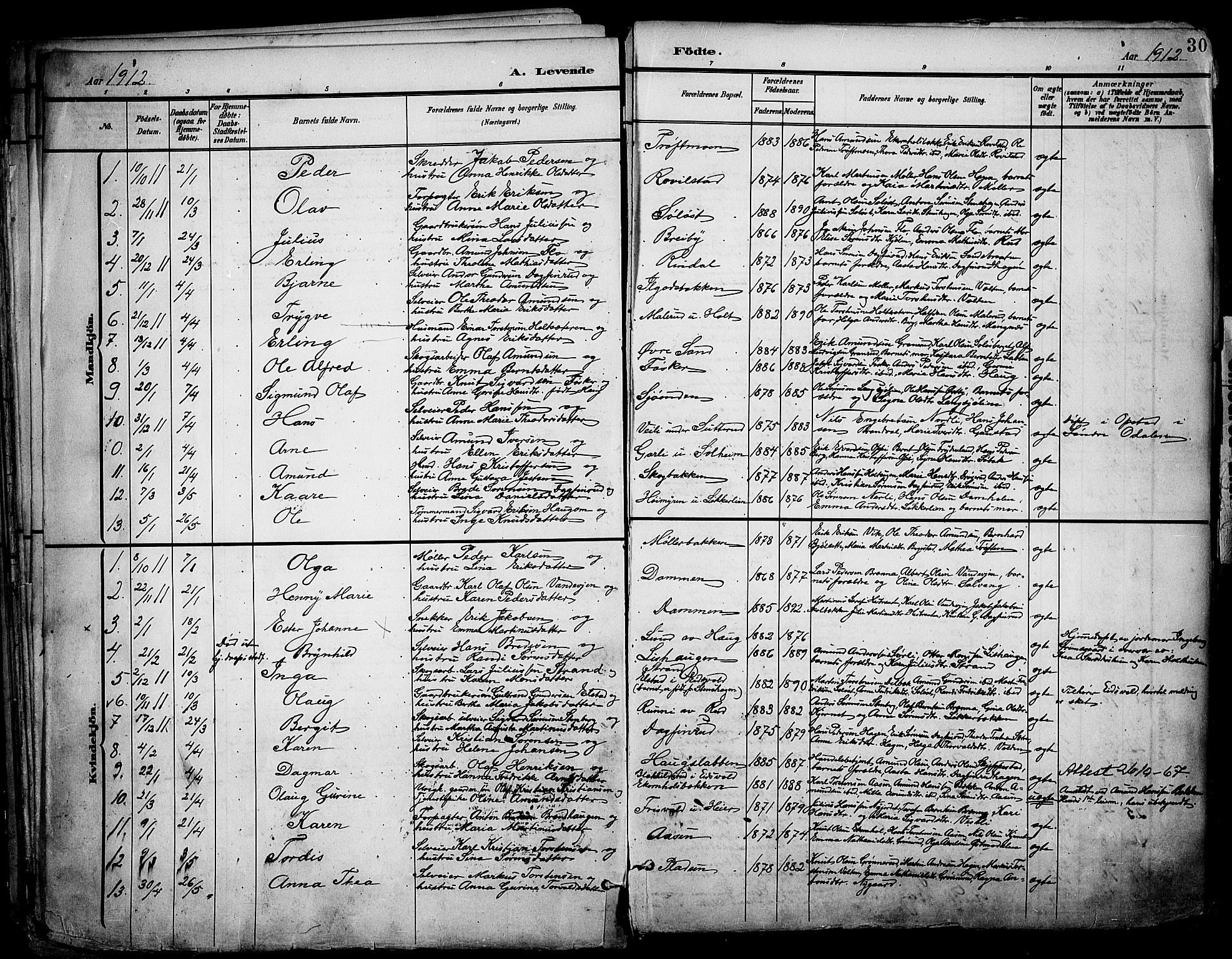 Nord-Odal prestekontor, AV/SAH-PREST-032/H/Ha/Haa/L0007: Parish register (official) no. 7, 1902-1926, p. 30