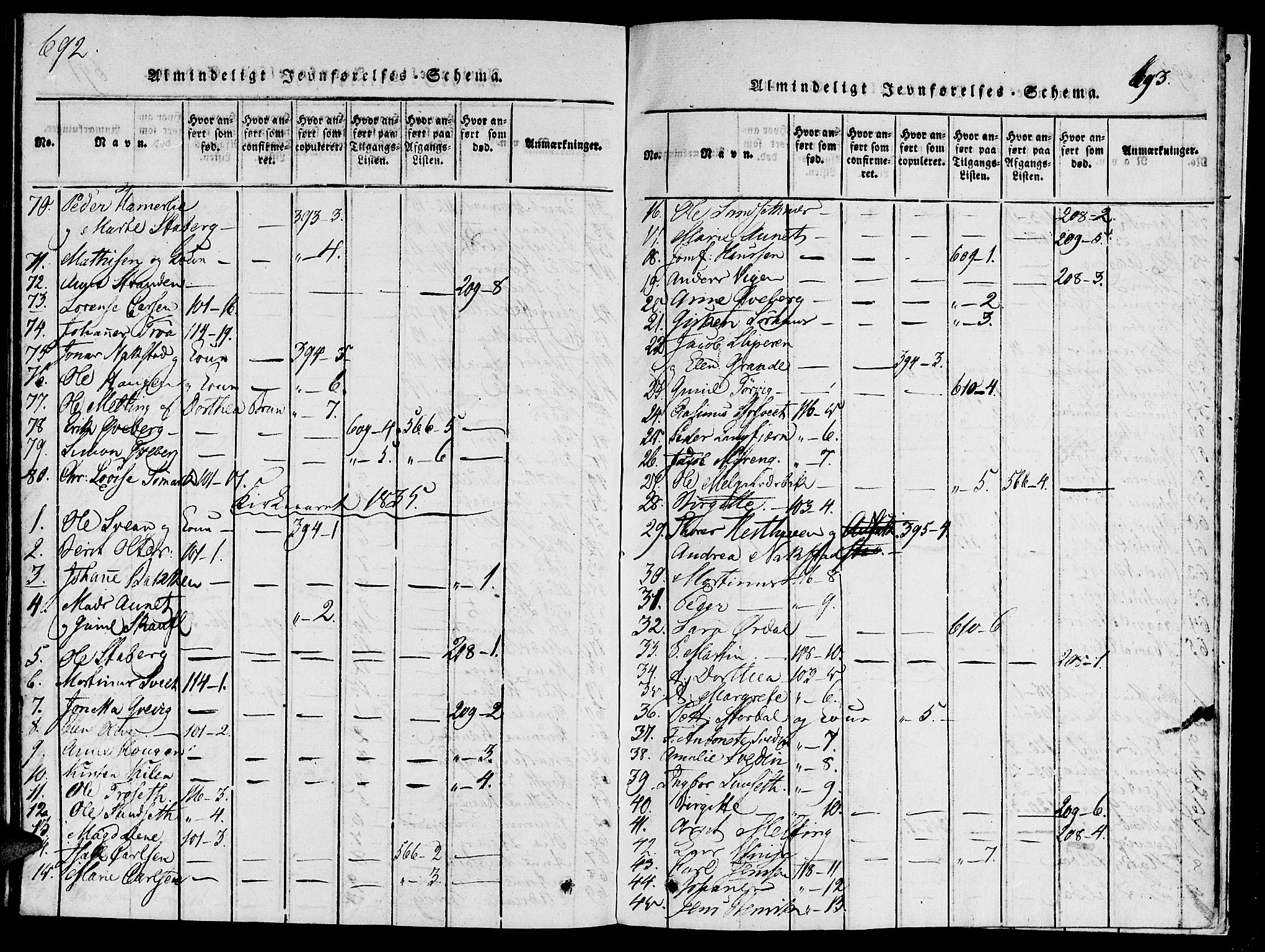 Ministerialprotokoller, klokkerbøker og fødselsregistre - Nord-Trøndelag, SAT/A-1458/733/L0322: Parish register (official) no. 733A01, 1817-1842, p. 692-693