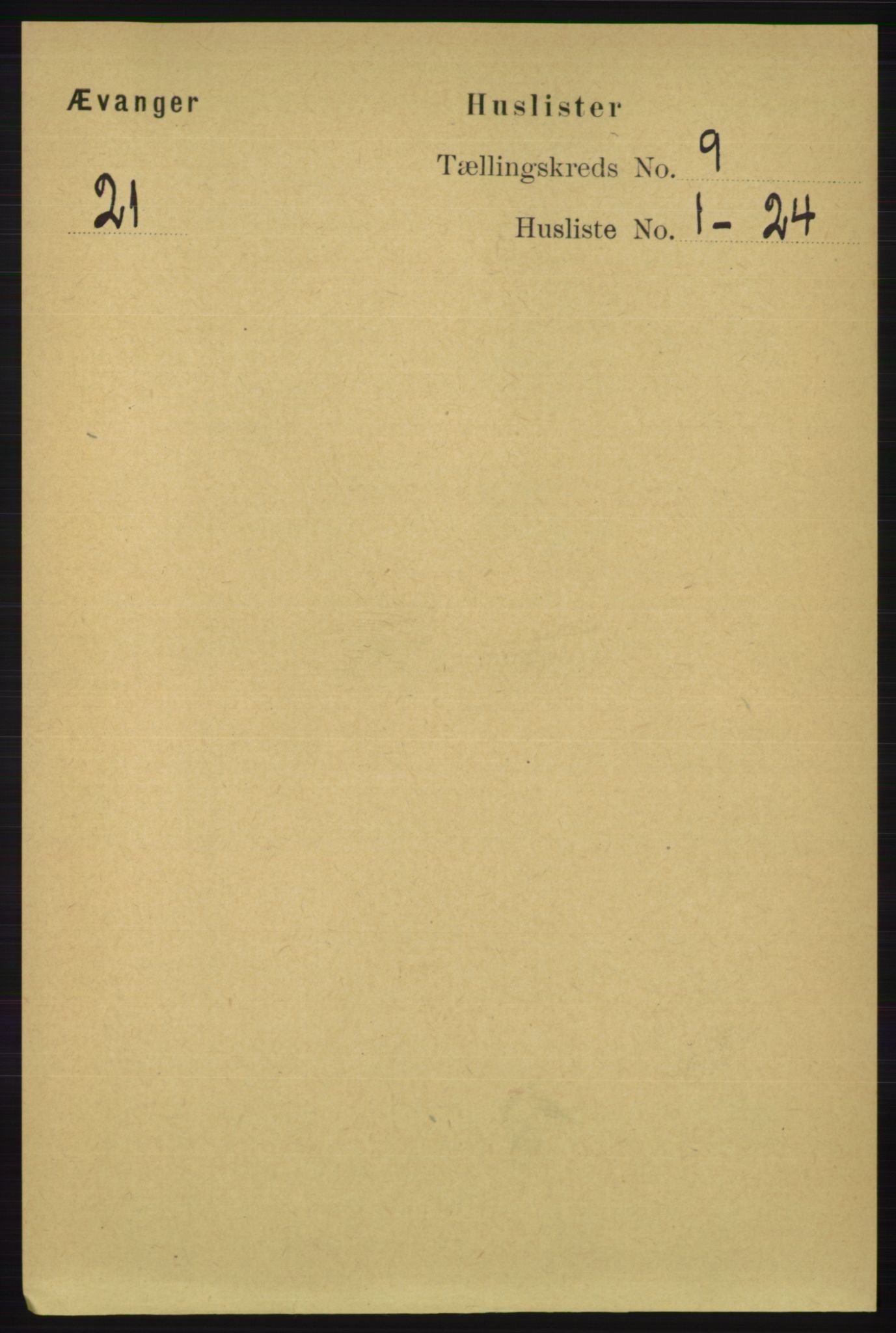 RA, 1891 census for 1237 Evanger, 1891, p. 2323
