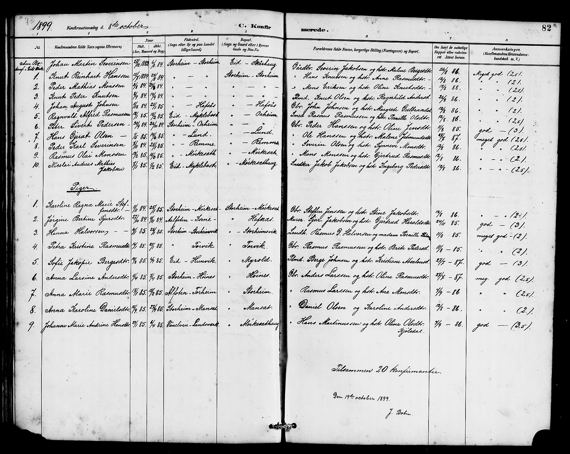 Eid sokneprestembete, AV/SAB-A-82301/H/Hab/Habc/L0002: Parish register (copy) no. C 2, 1887-1906, p. 82