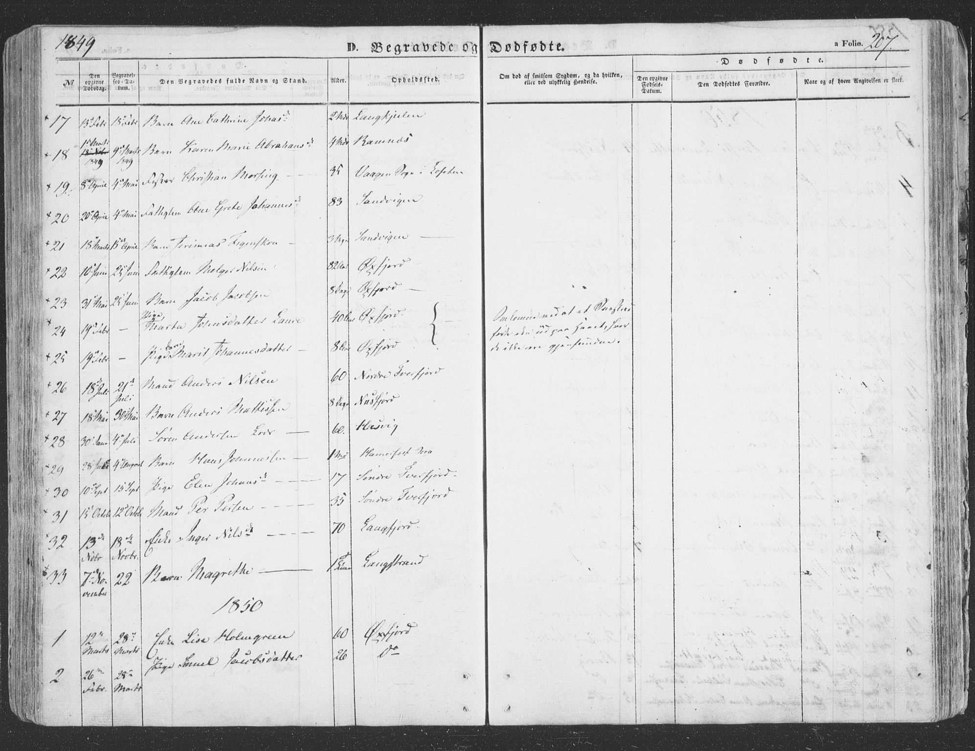 Loppa sokneprestkontor, SATØ/S-1339/H/Ha/L0004kirke: Parish register (official) no. 4, 1849-1868, p. 207