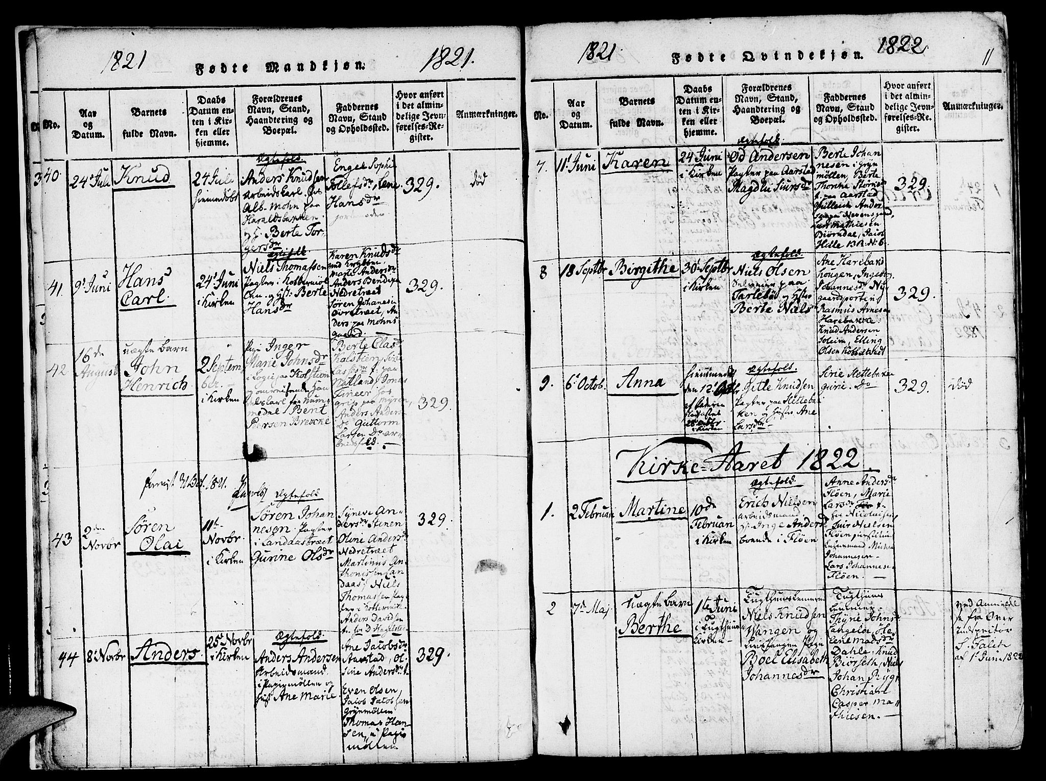 St. Jørgens hospital og Årstad sokneprestembete, SAB/A-99934: Parish register (official) no. A 3, 1815-1843, p. 11