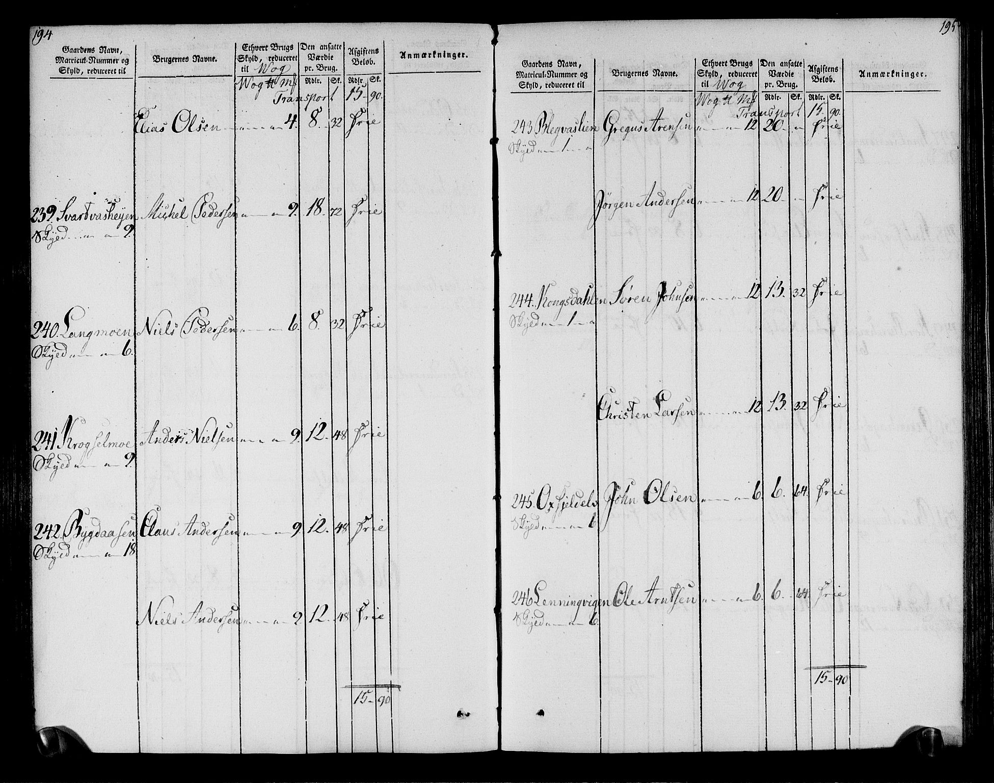 Rentekammeret inntil 1814, Realistisk ordnet avdeling, AV/RA-EA-4070/N/Ne/Nea/L0158: Helgeland fogderi. Oppebørselsregister, 1803-1804, p. 101