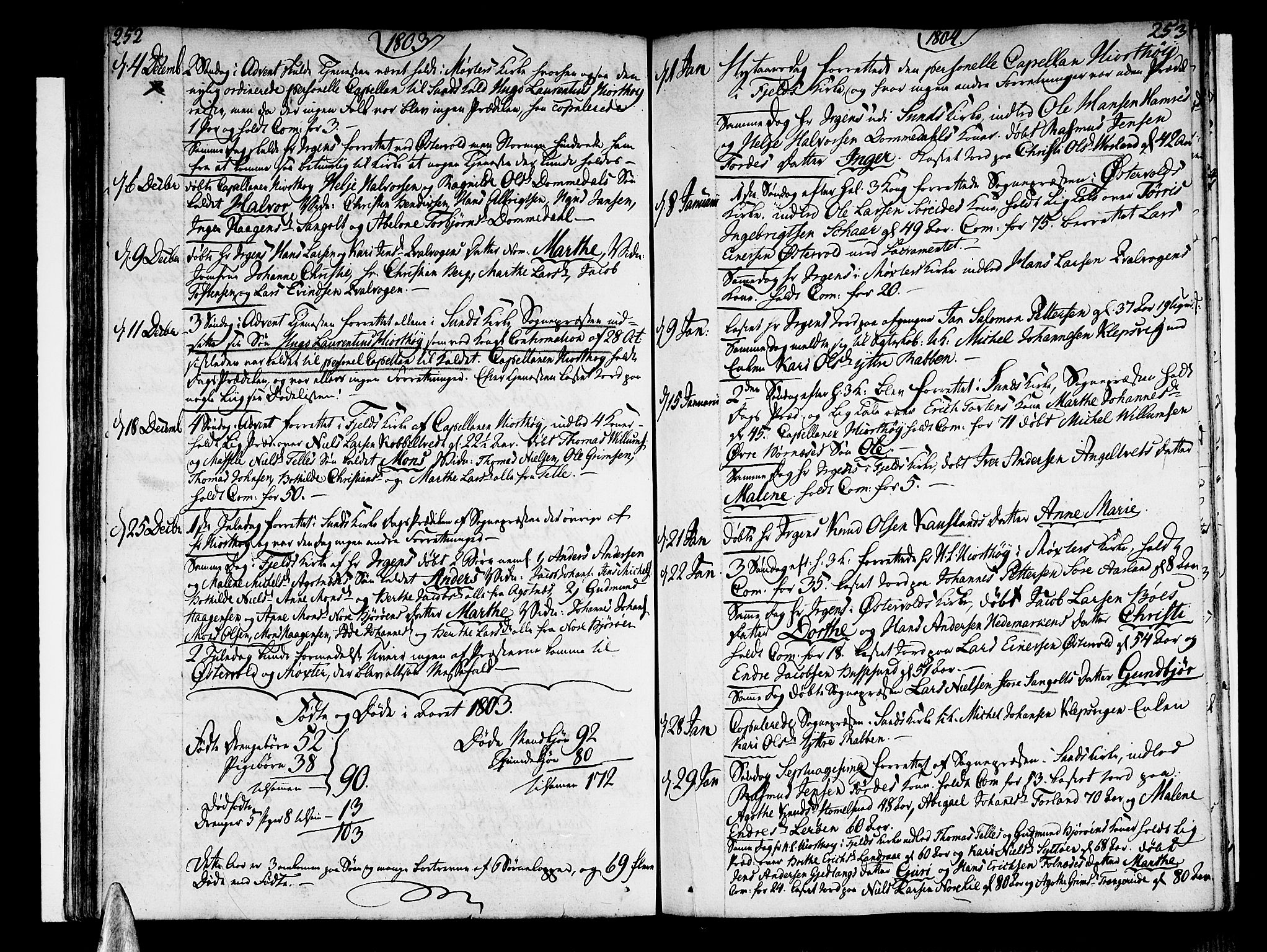 Sund sokneprestembete, SAB/A-99930: Parish register (official) no. A 7, 1796-1815, p. 252-253