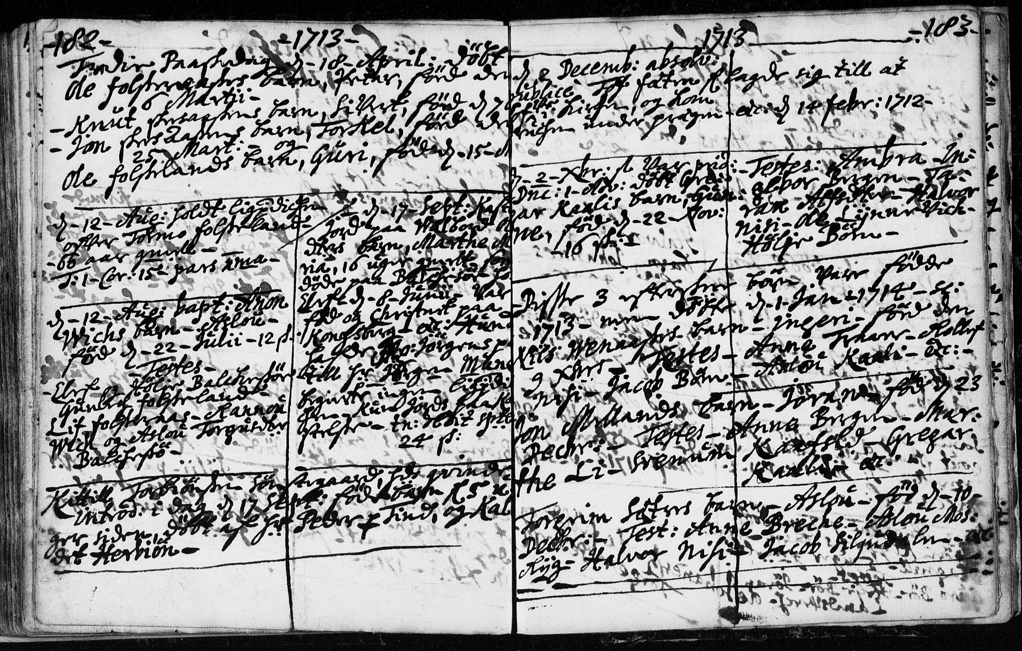 Hjartdal kirkebøker, SAKO/A-270/F/Fa/L0001: Parish register (official) no. I 1, 1685-1714, p. 182-183