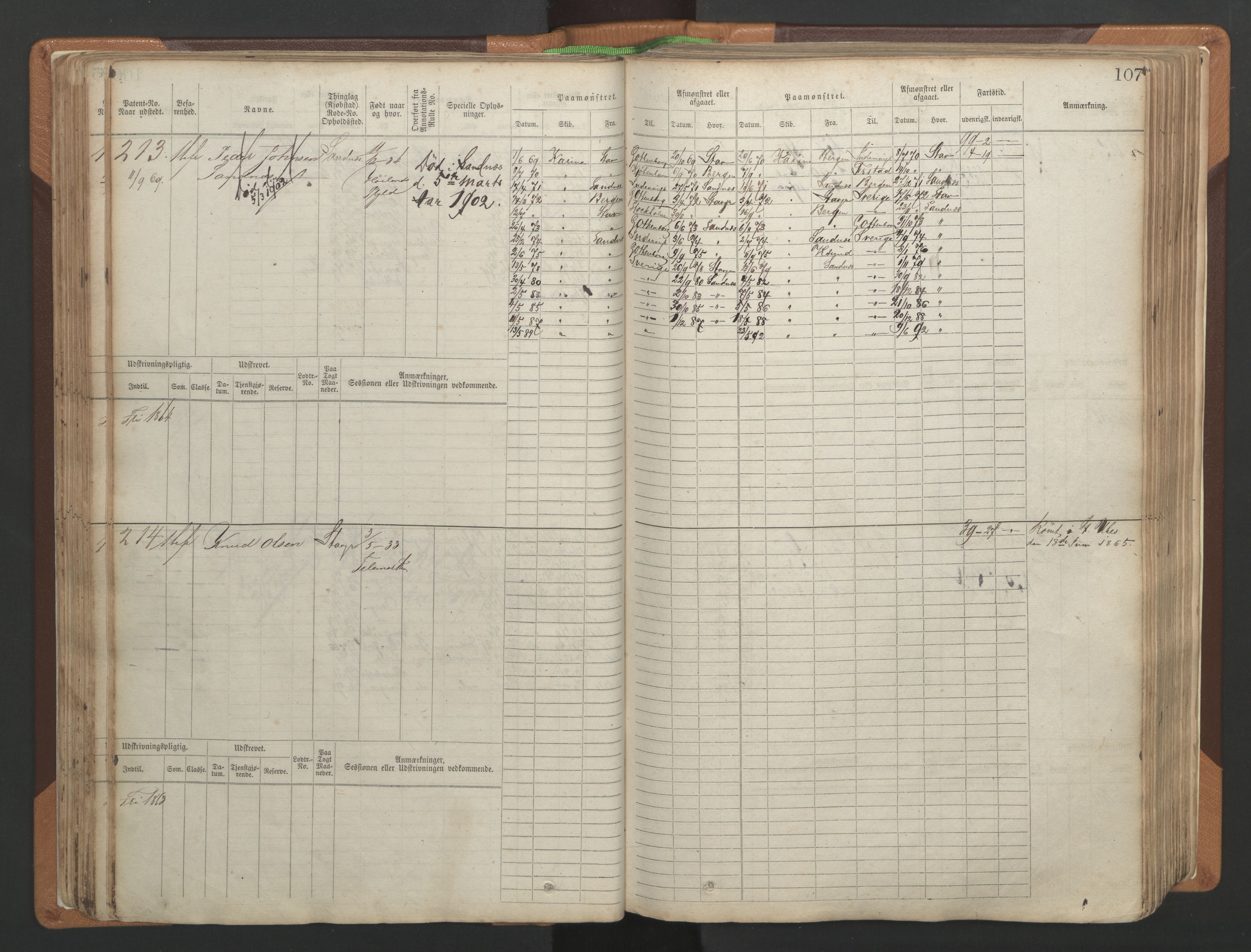 Stavanger sjømannskontor, AV/SAST-A-102006/F/Fb/Fbb/L0004: Sjøfartshovedrulle, patentnr. 1-792 (del 1), 1869-1880, p. 111