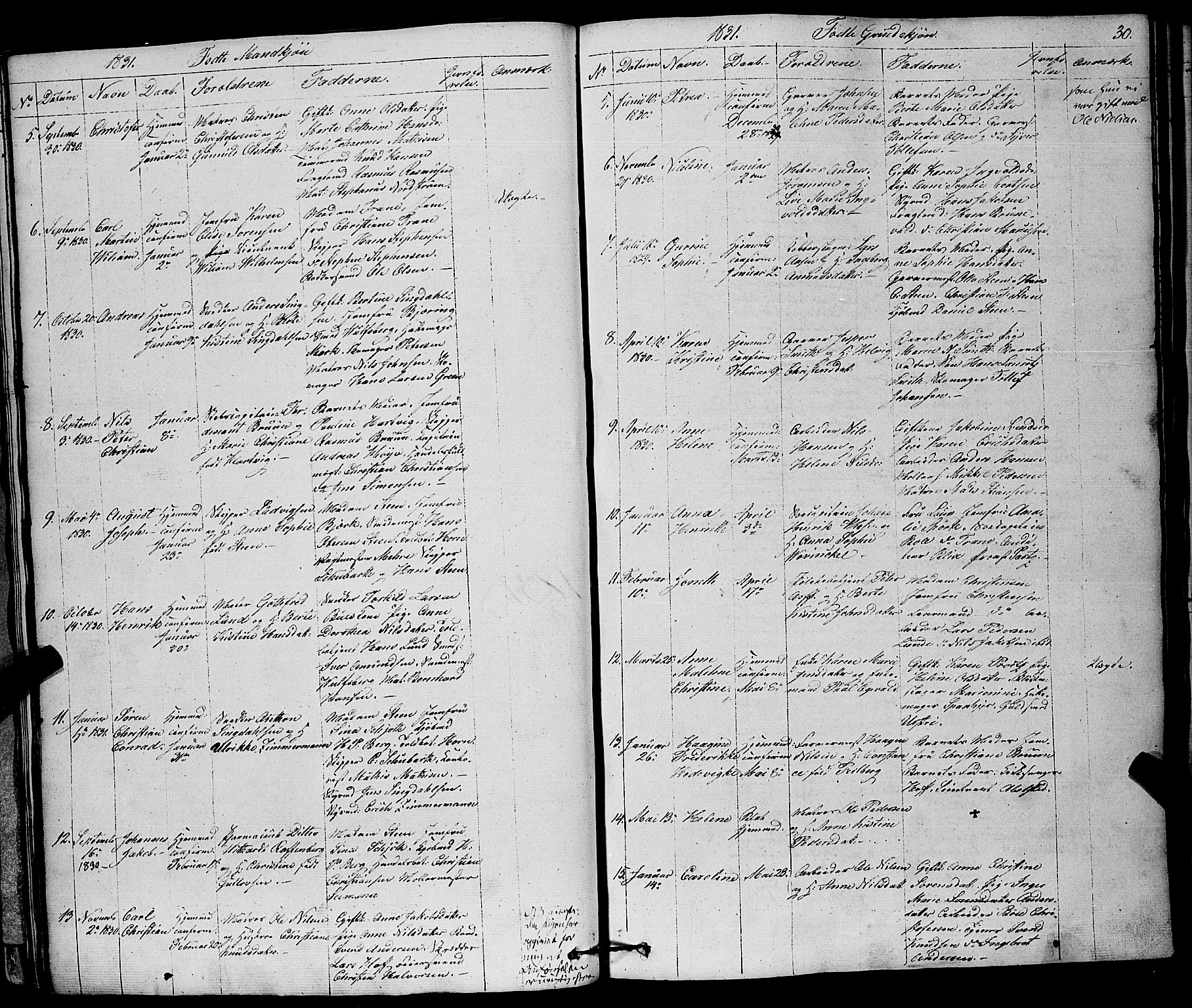 Larvik kirkebøker, AV/SAKO-A-352/F/Fa/L0002: Parish register (official) no. I 2, 1825-1847, p. 30