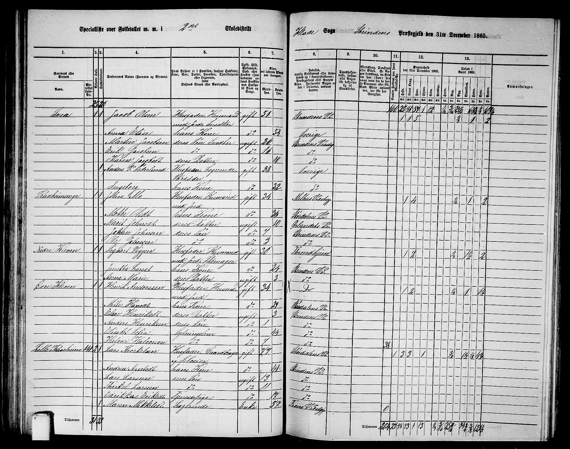 RA, 1865 census for Strinda, 1865, p. 53