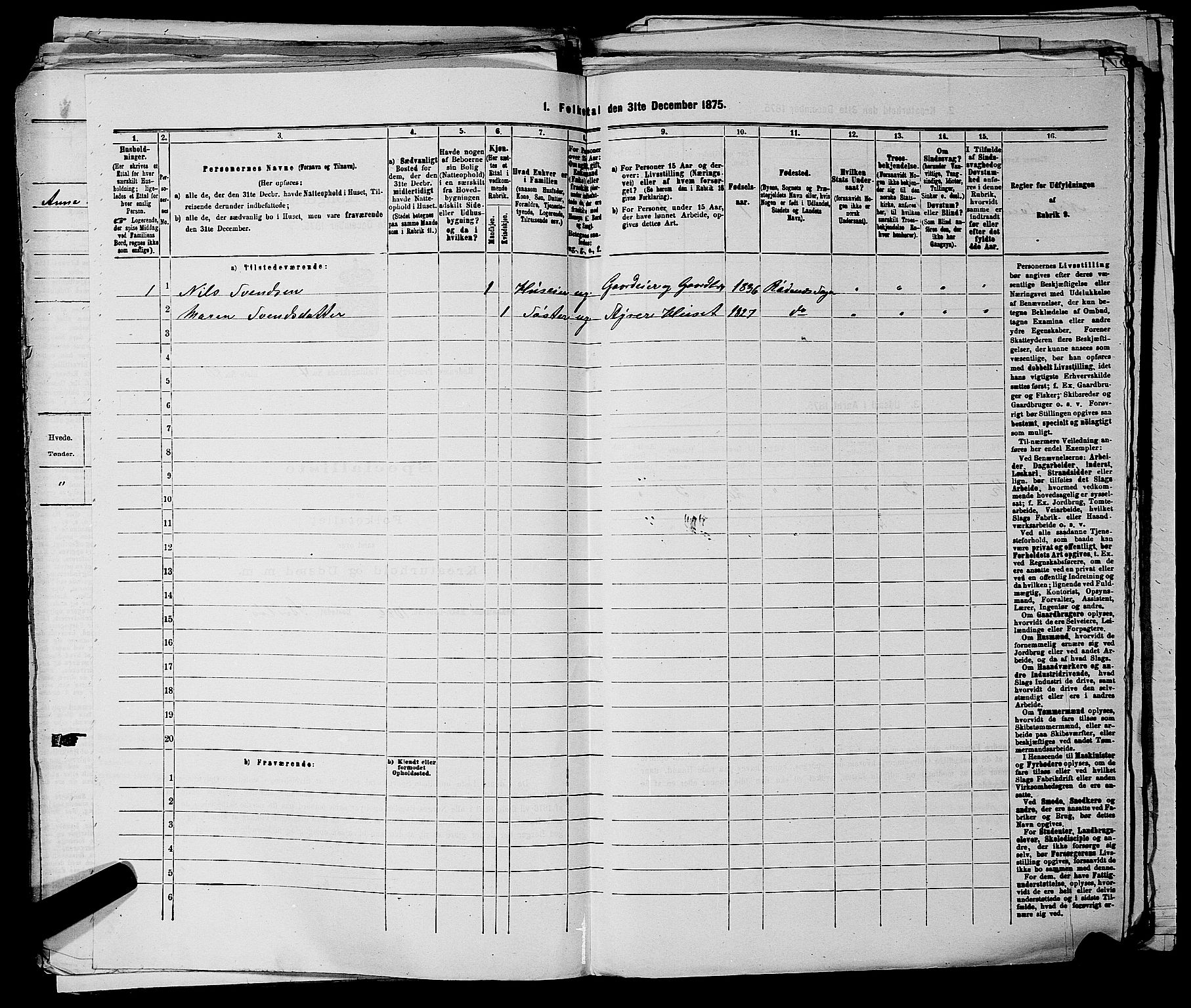 RA, 1875 census for 0120P Rødenes, 1875, p. 664