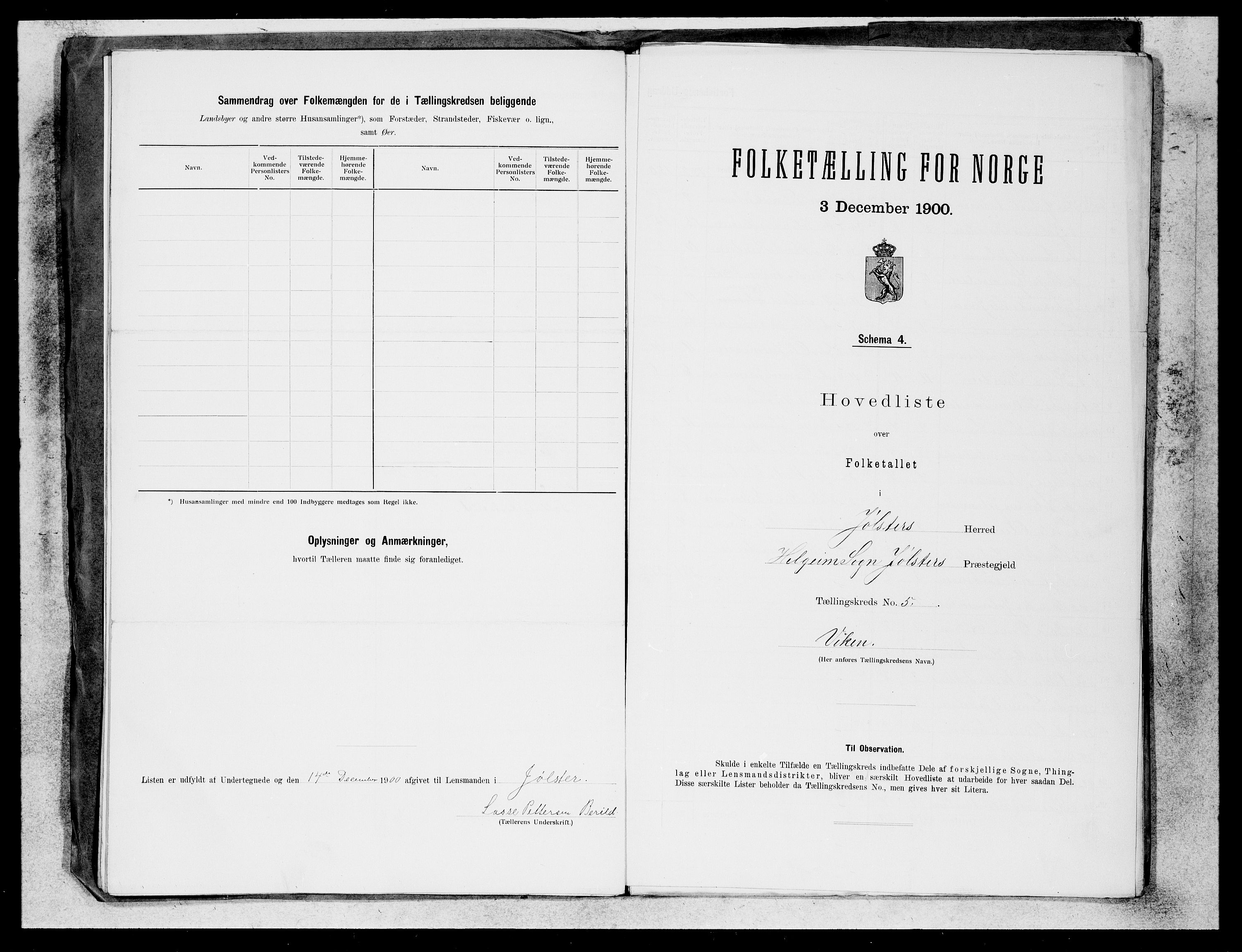 SAB, 1900 census for Jølster, 1900, p. 9