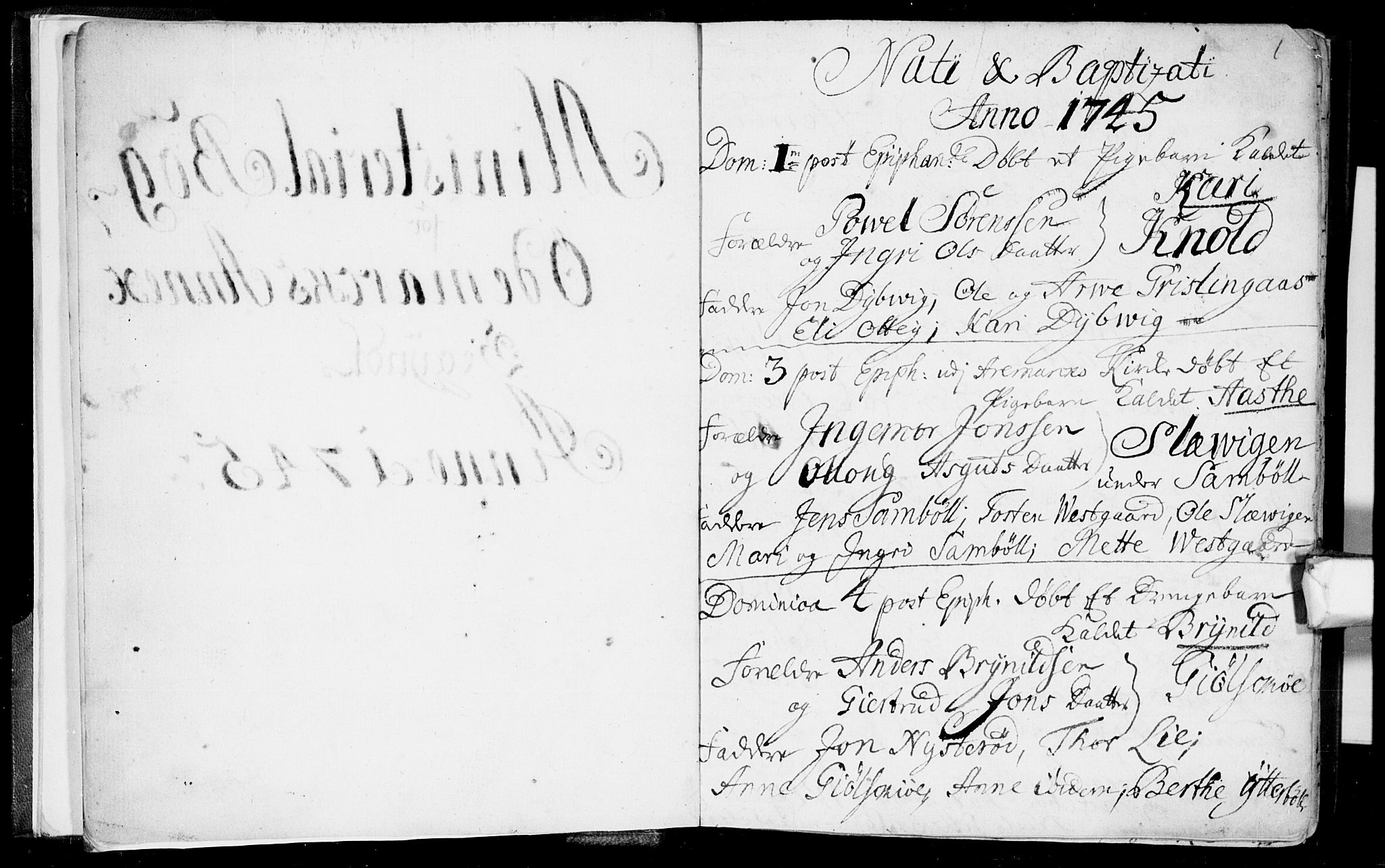 Aremark prestekontor Kirkebøker, SAO/A-10899/F/Fb/L0002: Parish register (official) no.  II 2, 1745-1795, p. 1