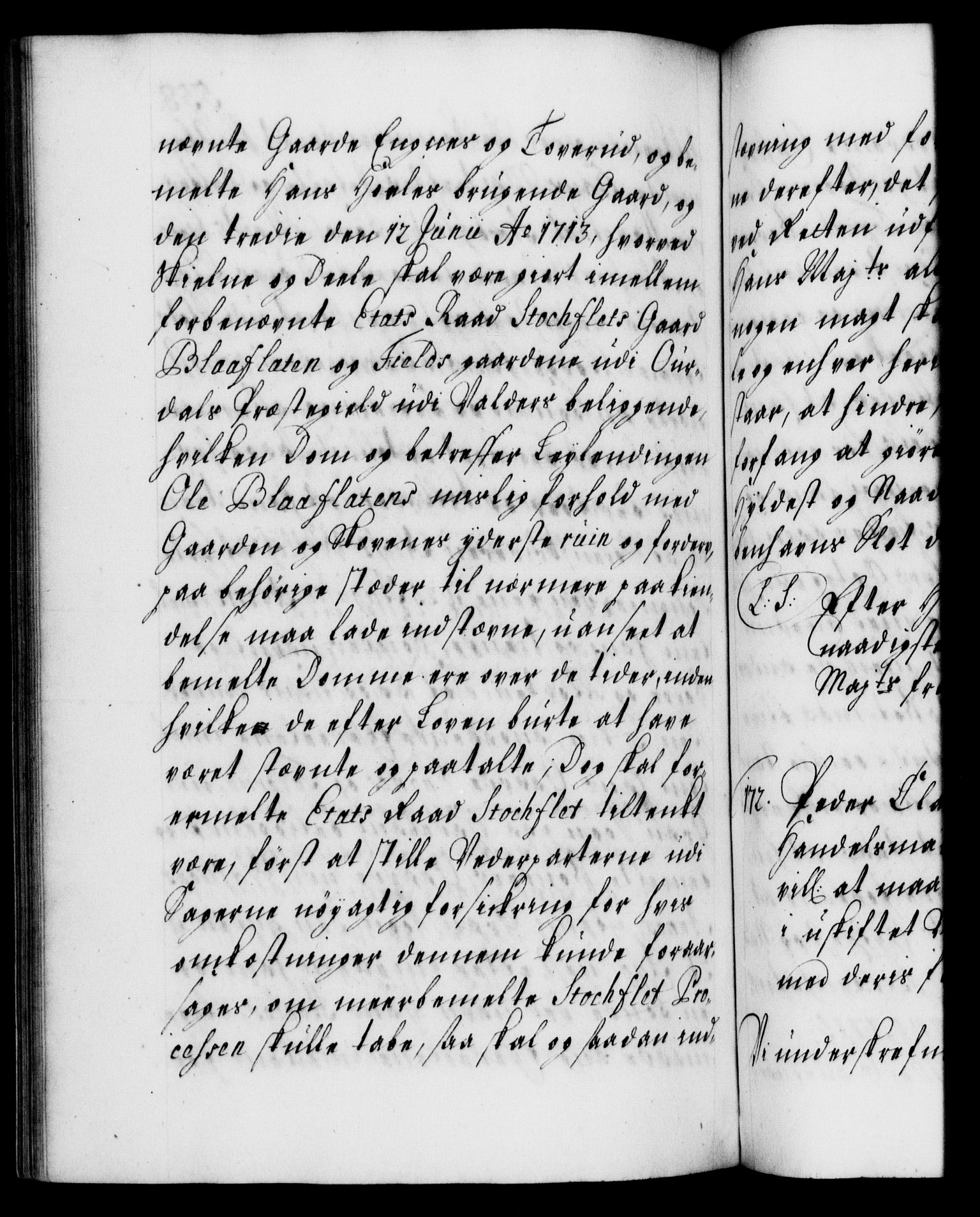 Danske Kanselli 1572-1799, AV/RA-EA-3023/F/Fc/Fca/Fcaa/L0021: Norske registre, 1712-1715, p. 558b