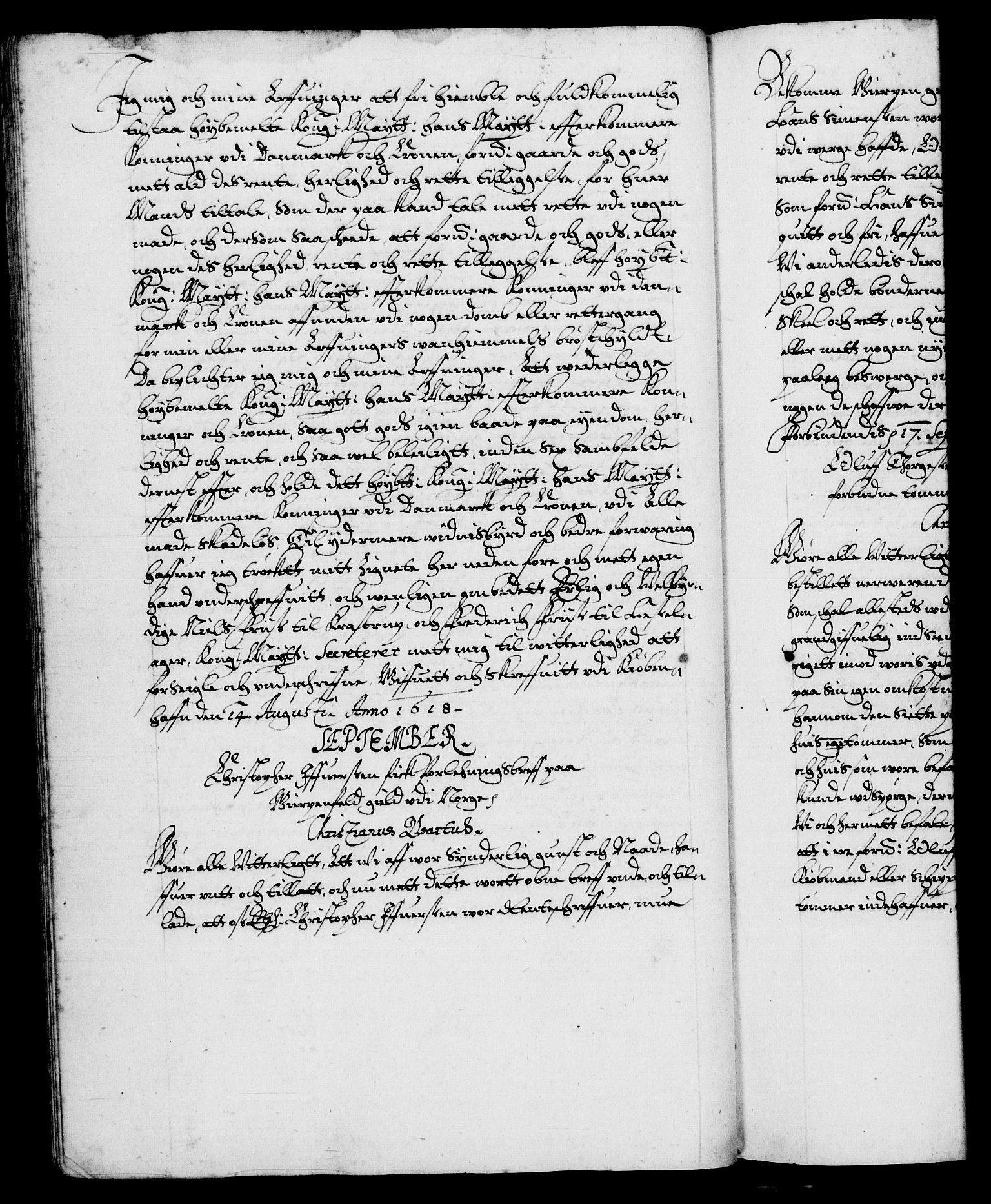 Danske Kanselli 1572-1799, AV/RA-EA-3023/F/Fc/Fca/Fcaa/L0004: Norske registre (mikrofilm), 1617-1630, p. 58b