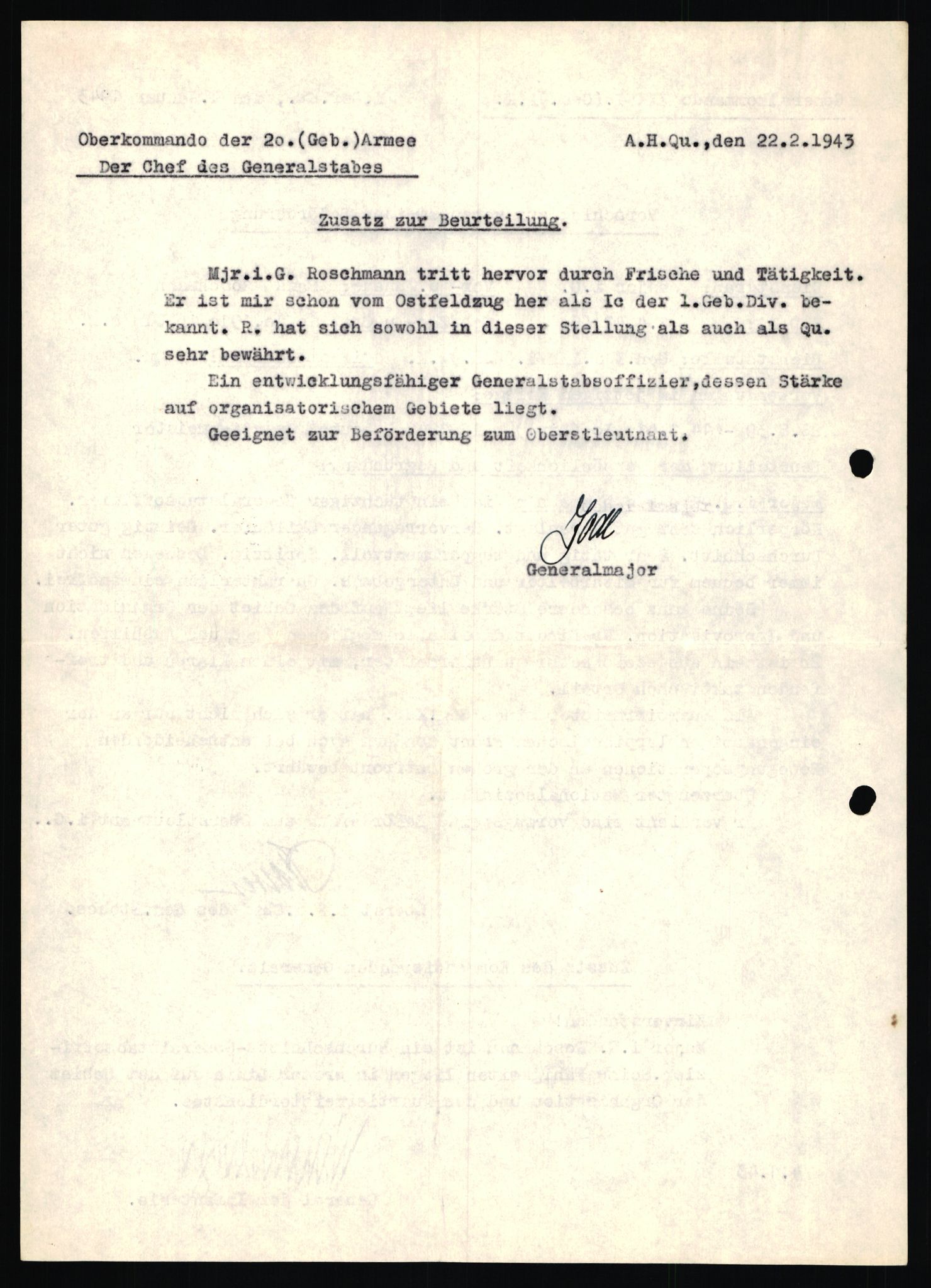 Forsvarets Overkommando. 2 kontor. Arkiv 11.4. Spredte tyske arkivsaker, AV/RA-RAFA-7031/D/Dar/Dara/L0019: Personalbøker og diverse, 1940-1945, p. 93