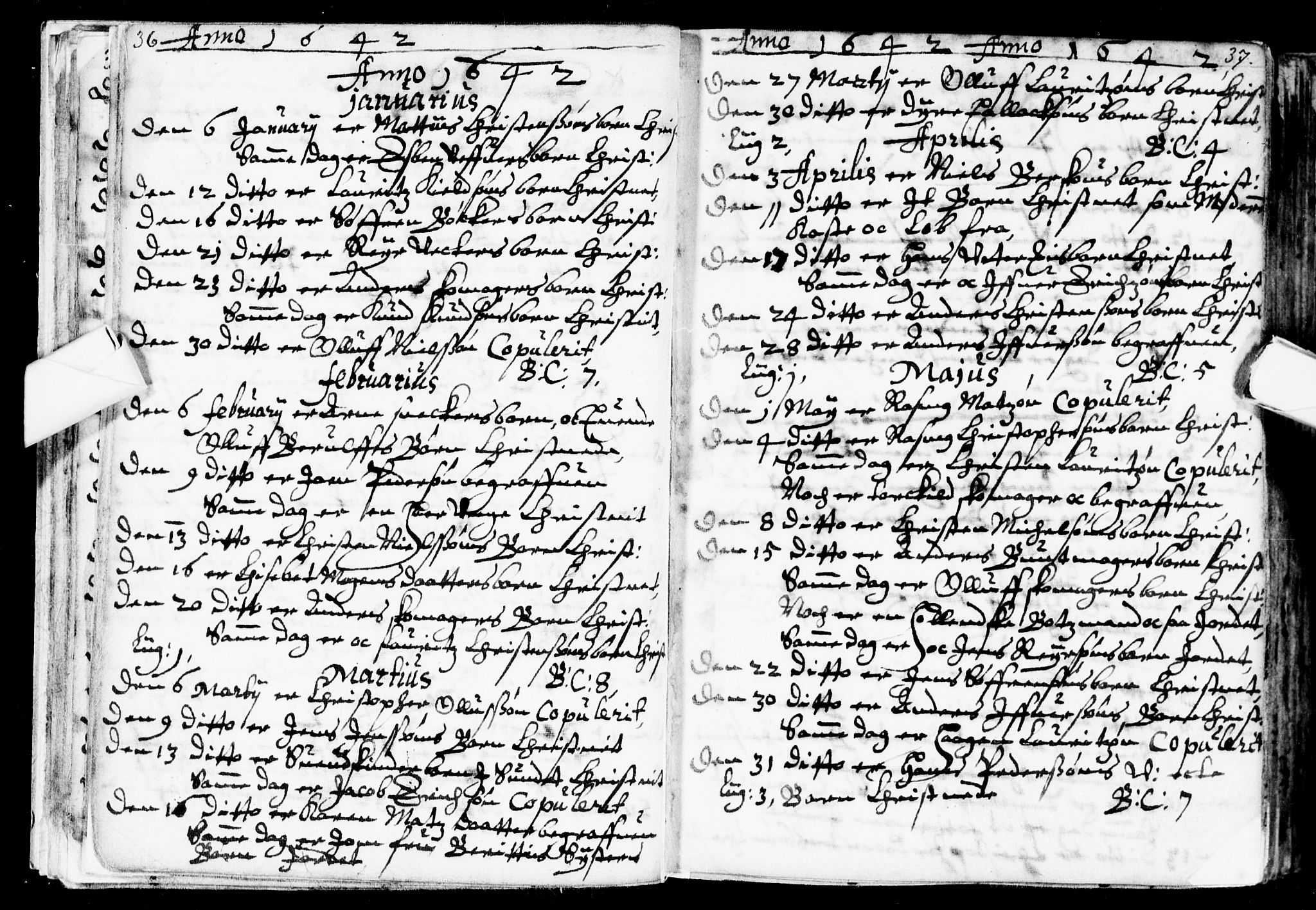 Bragernes kirkebøker, AV/SAKO-A-6/F/Fa/L0001: Parish register (official) no. I 1, 1634-1662, p. 36-37