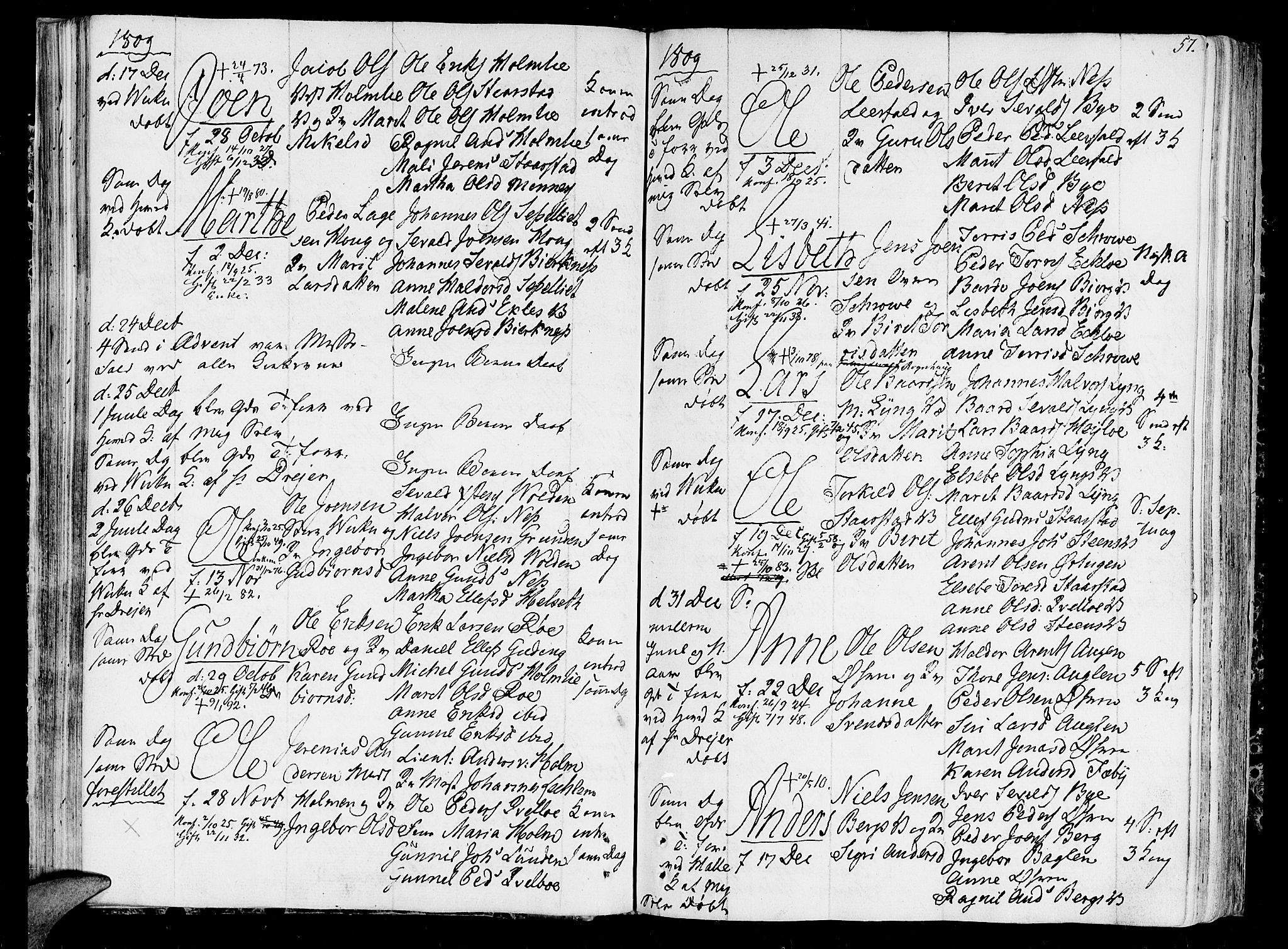 Ministerialprotokoller, klokkerbøker og fødselsregistre - Nord-Trøndelag, SAT/A-1458/723/L0233: Parish register (official) no. 723A04, 1805-1816, p. 57