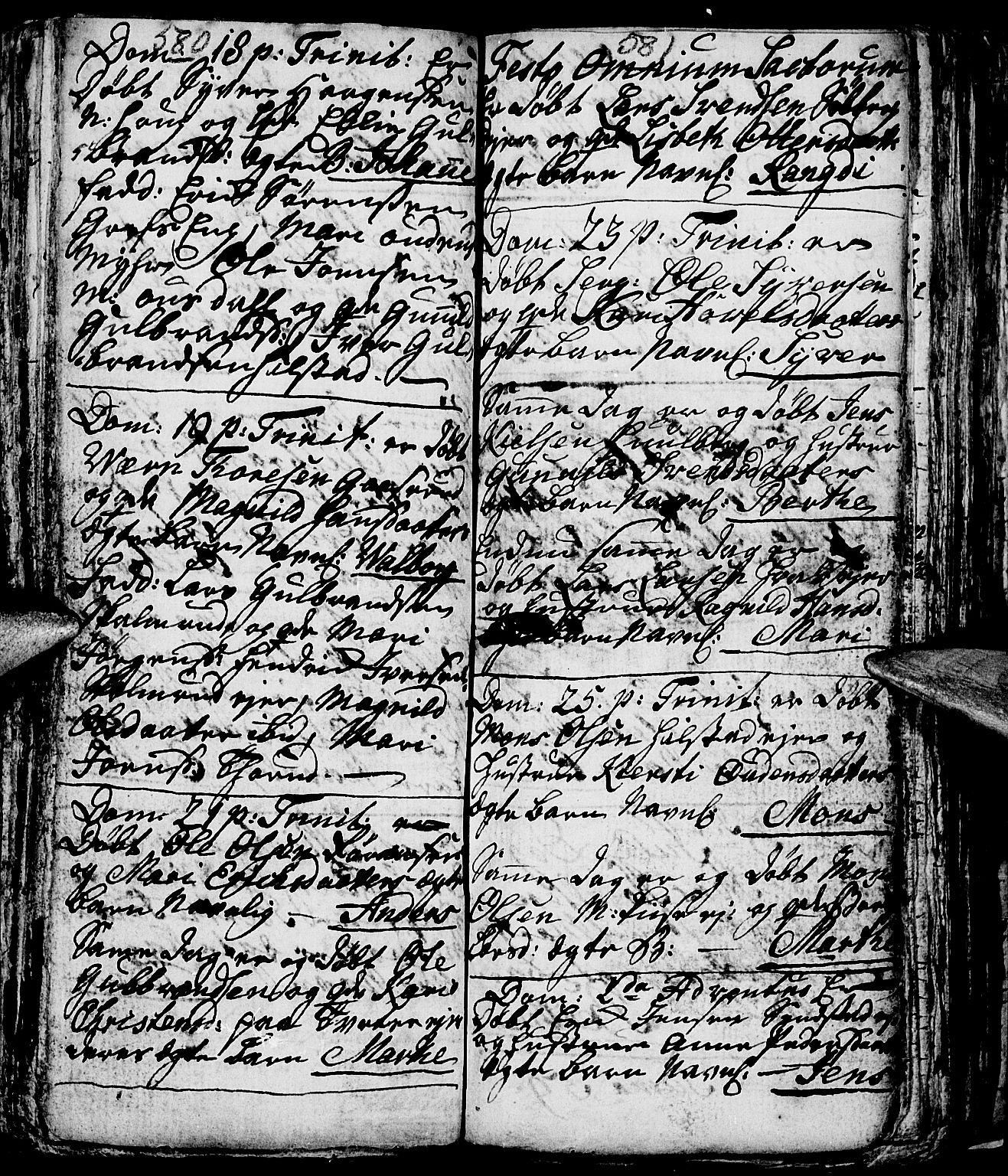 Nes prestekontor, Hedmark, AV/SAH-PREST-020/L/La/L0001: Parish register (copy) no. 1, 1663-1784, p. 580-581