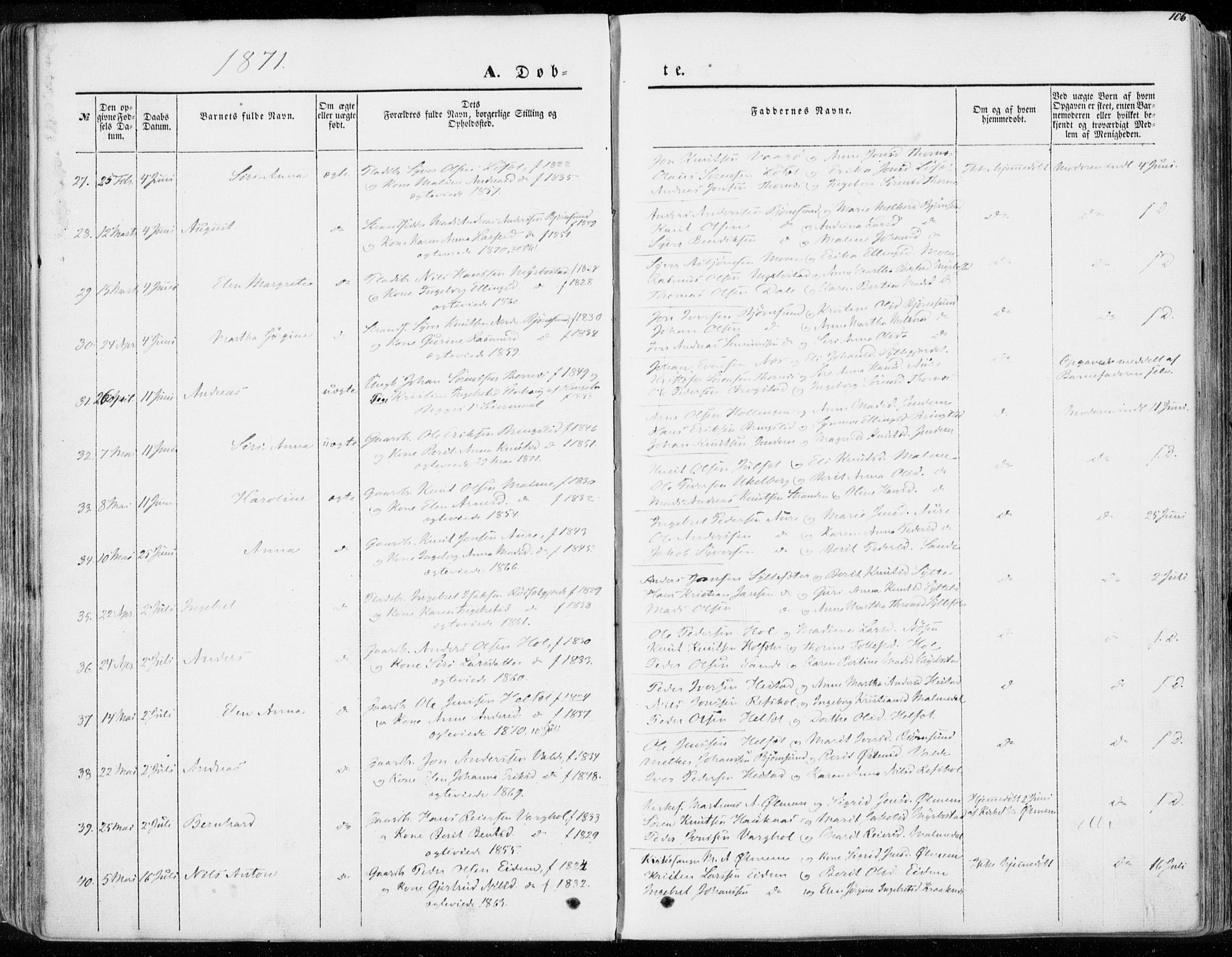 Ministerialprotokoller, klokkerbøker og fødselsregistre - Møre og Romsdal, SAT/A-1454/565/L0748: Parish register (official) no. 565A02, 1845-1872, p. 106