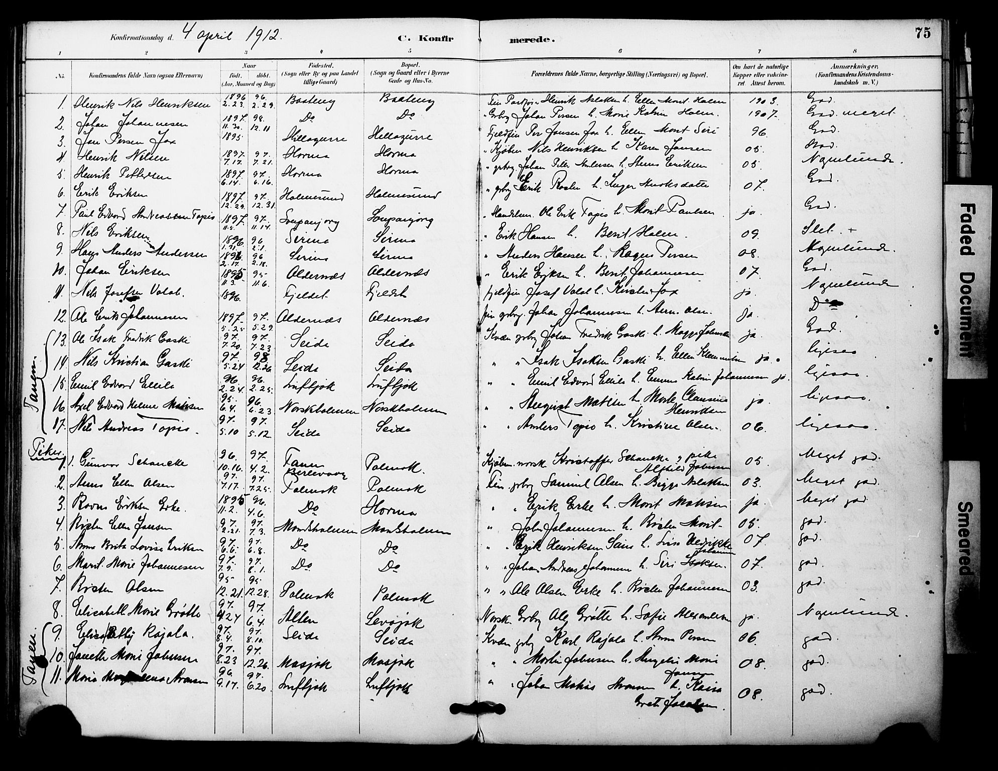 Nesseby sokneprestkontor, SATØ/S-1330/H/Ha/L0005kirke: Parish register (official) no. 5, 1885-1906, p. 75