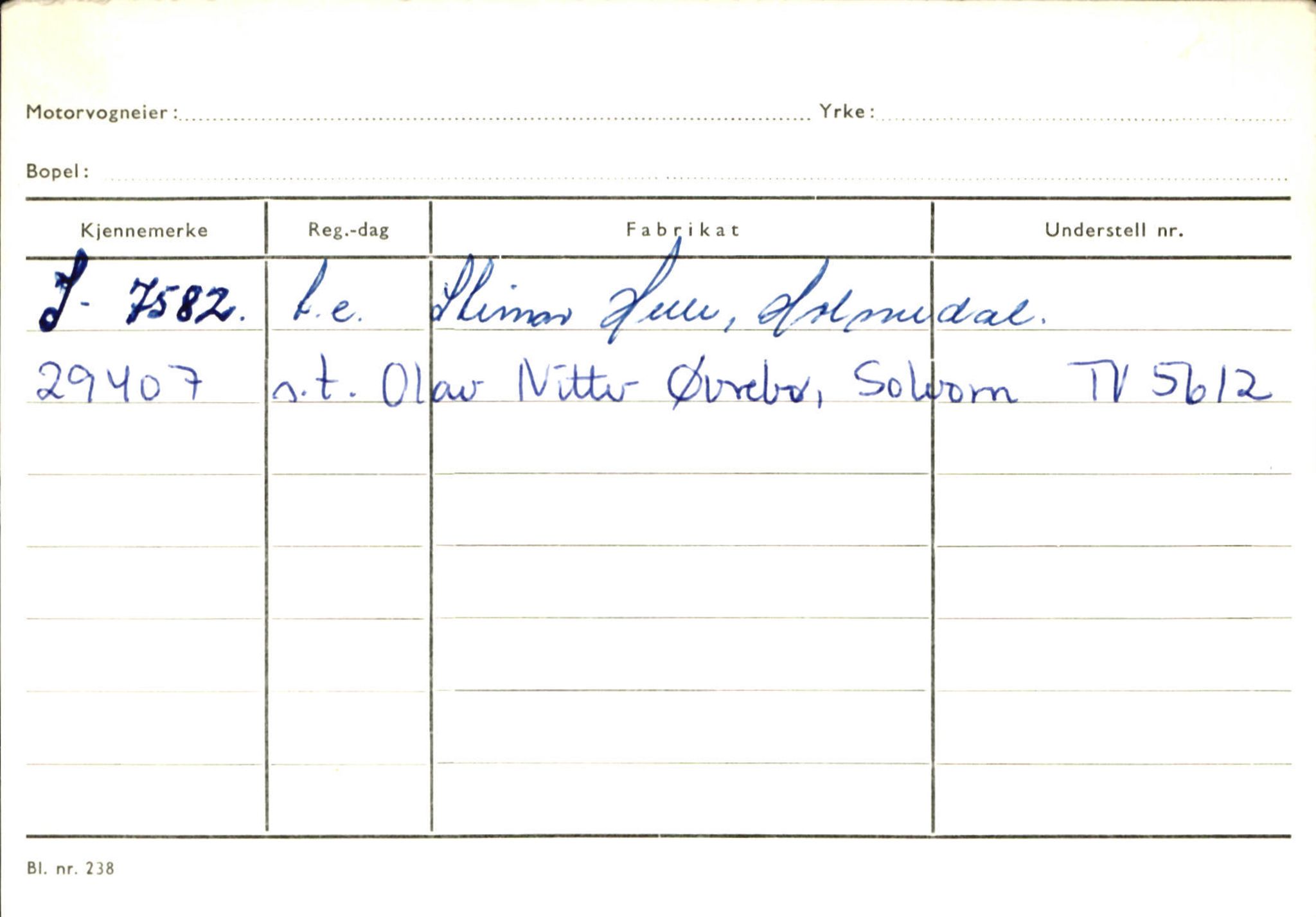 Statens vegvesen, Sogn og Fjordane vegkontor, AV/SAB-A-5301/4/F/L0125: Eigarregister Sogndal V-Å. Aurland A-Å. Fjaler A-N, 1945-1975, p. 2358